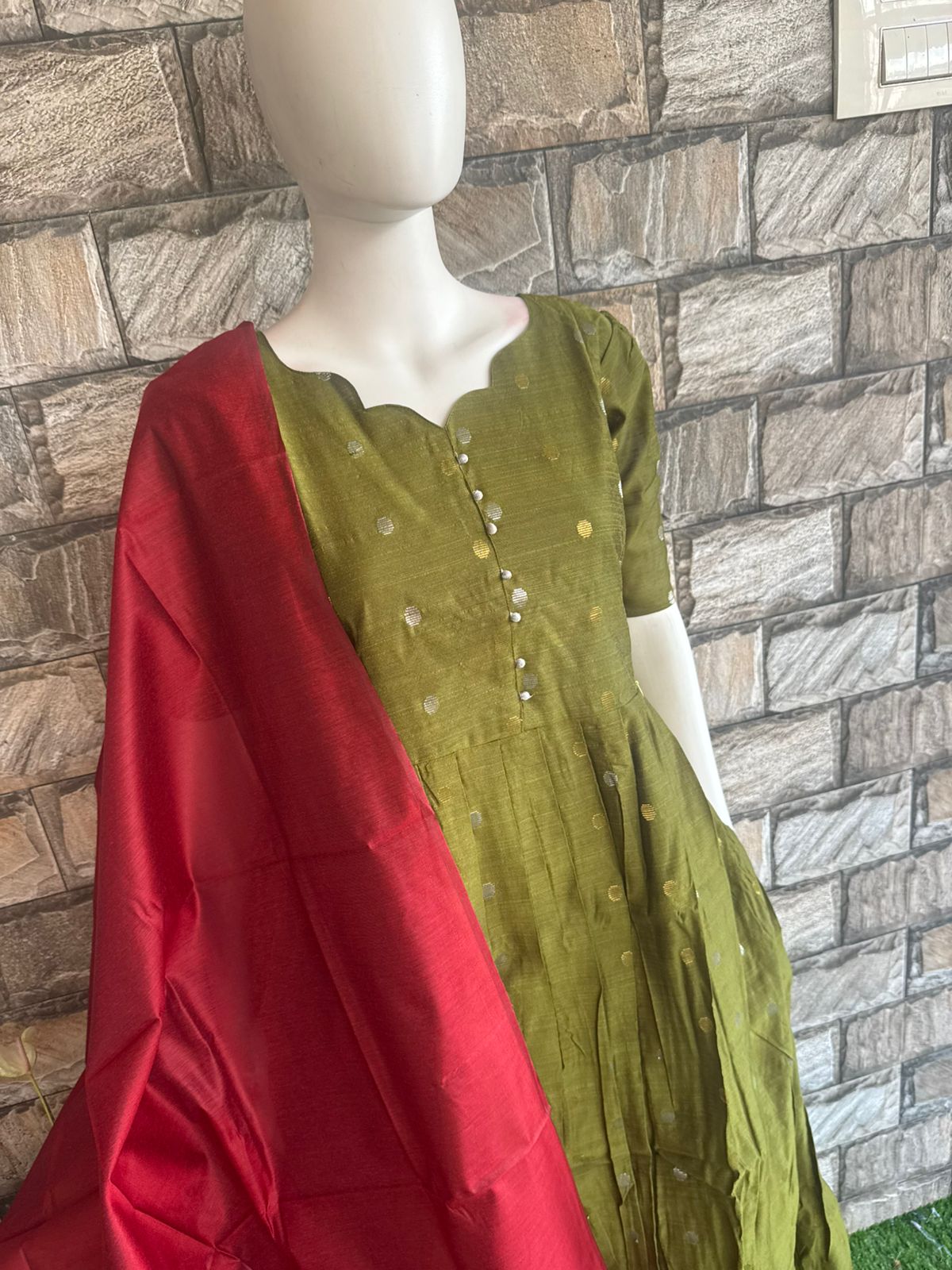 green raw silk
