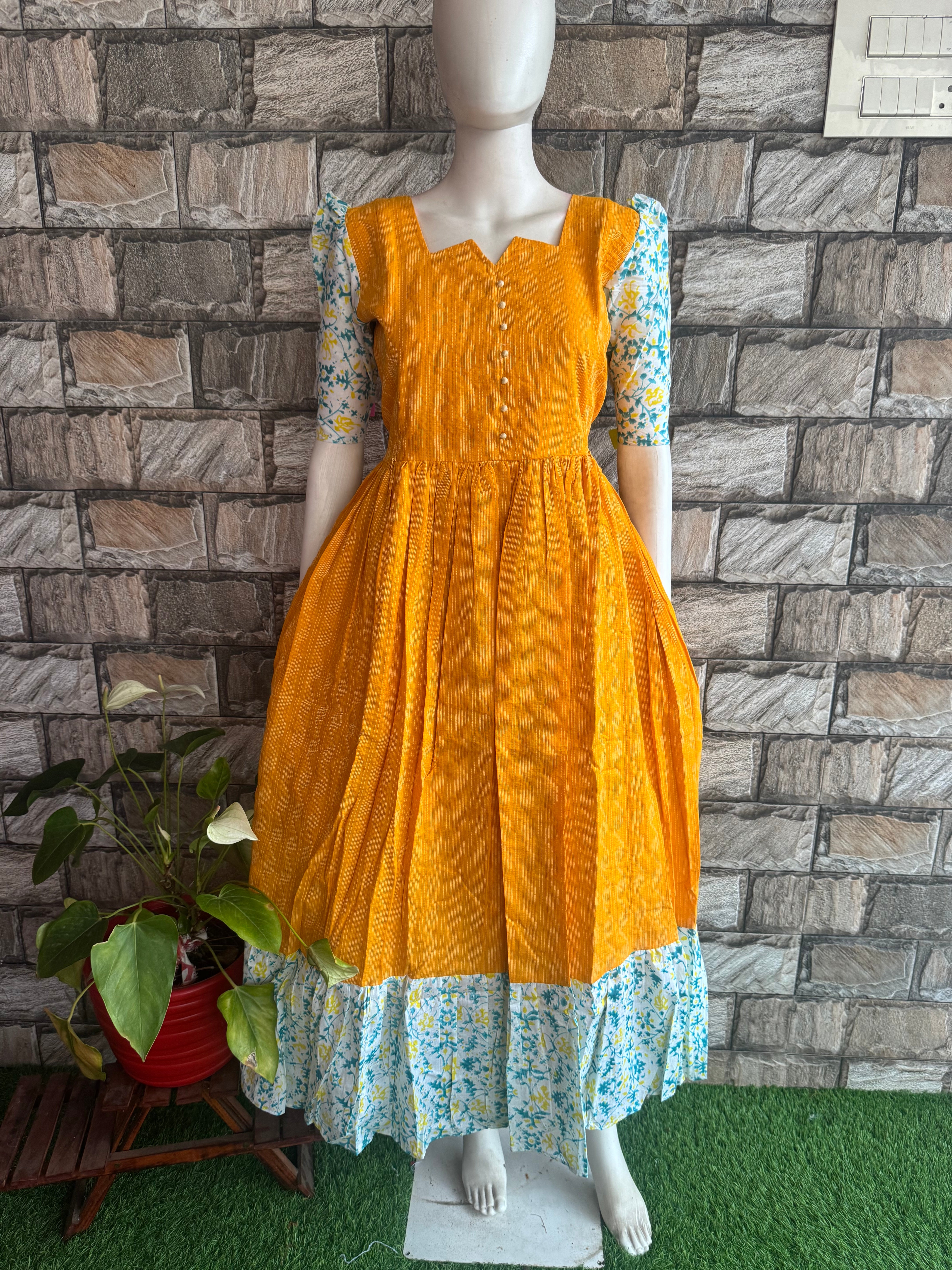 Manjal  Soft Kanta cotton Maternity maxi