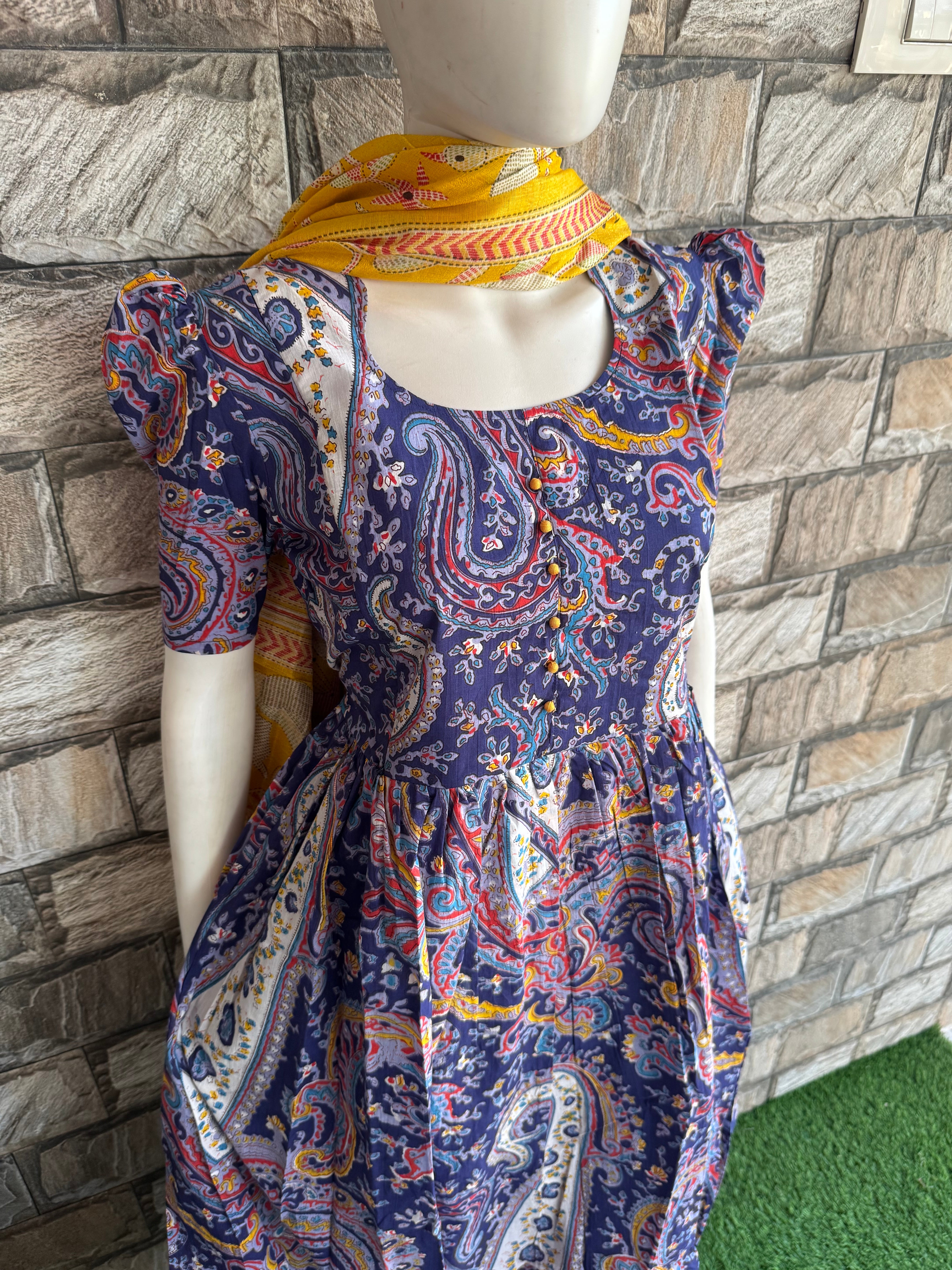 Kalamkari Mul soft cotton Maternity Maxi