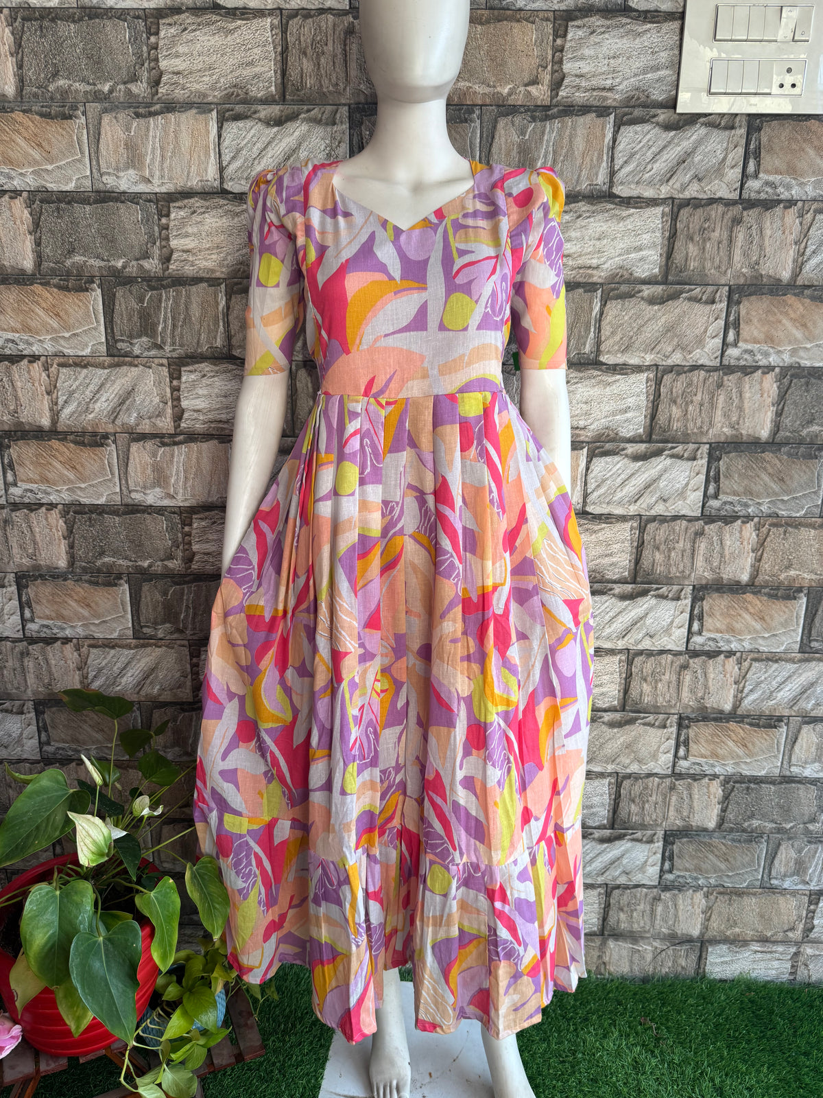 Soft cotton Maternity Feeding Maxi Lavender