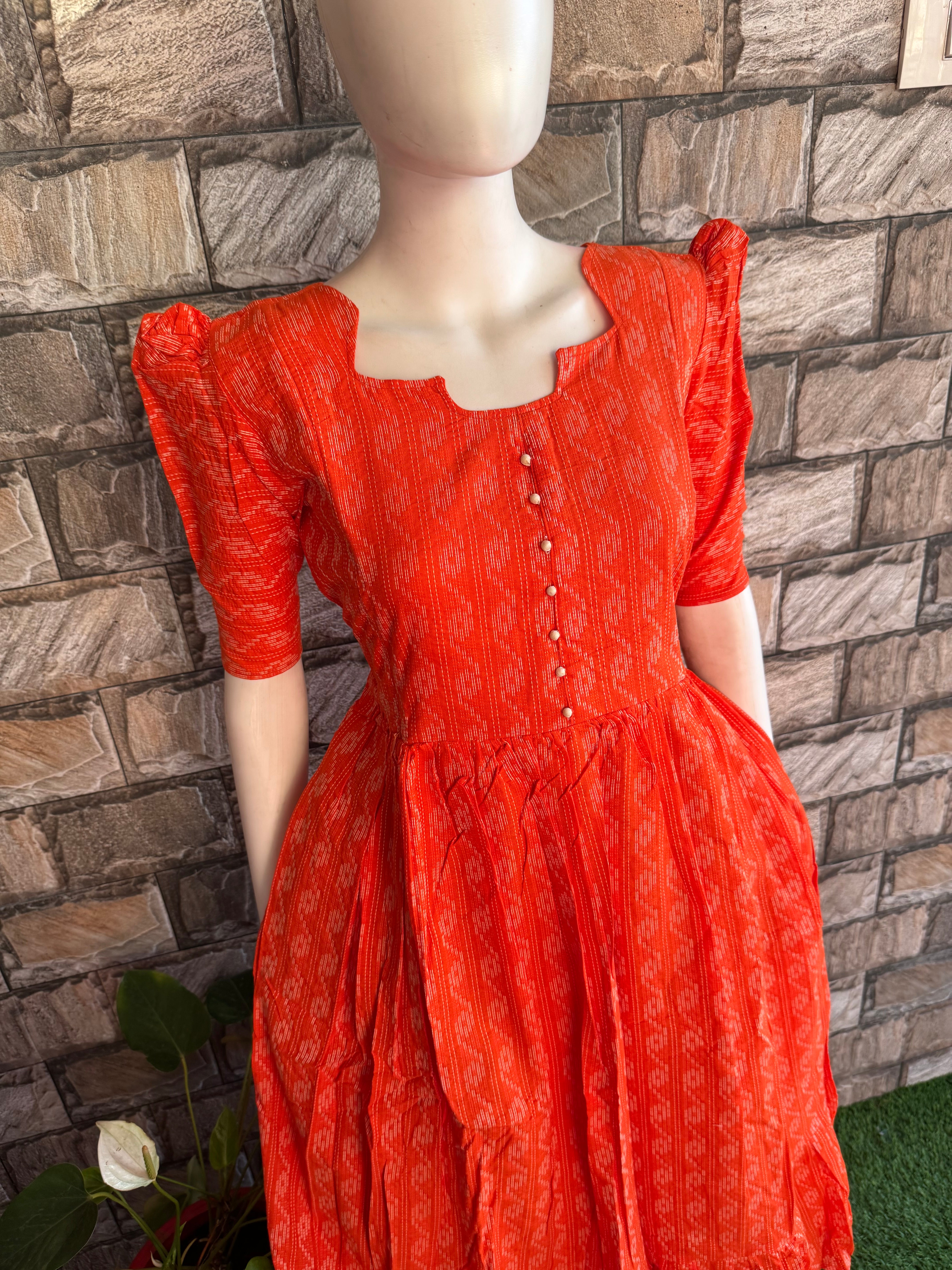 Fanta orange  soft Kanta cotton Maternity maxi