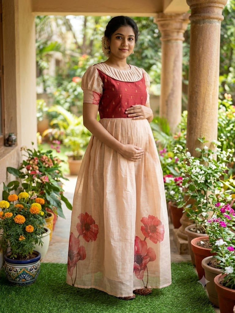 Festive Tissue Maternity maxi