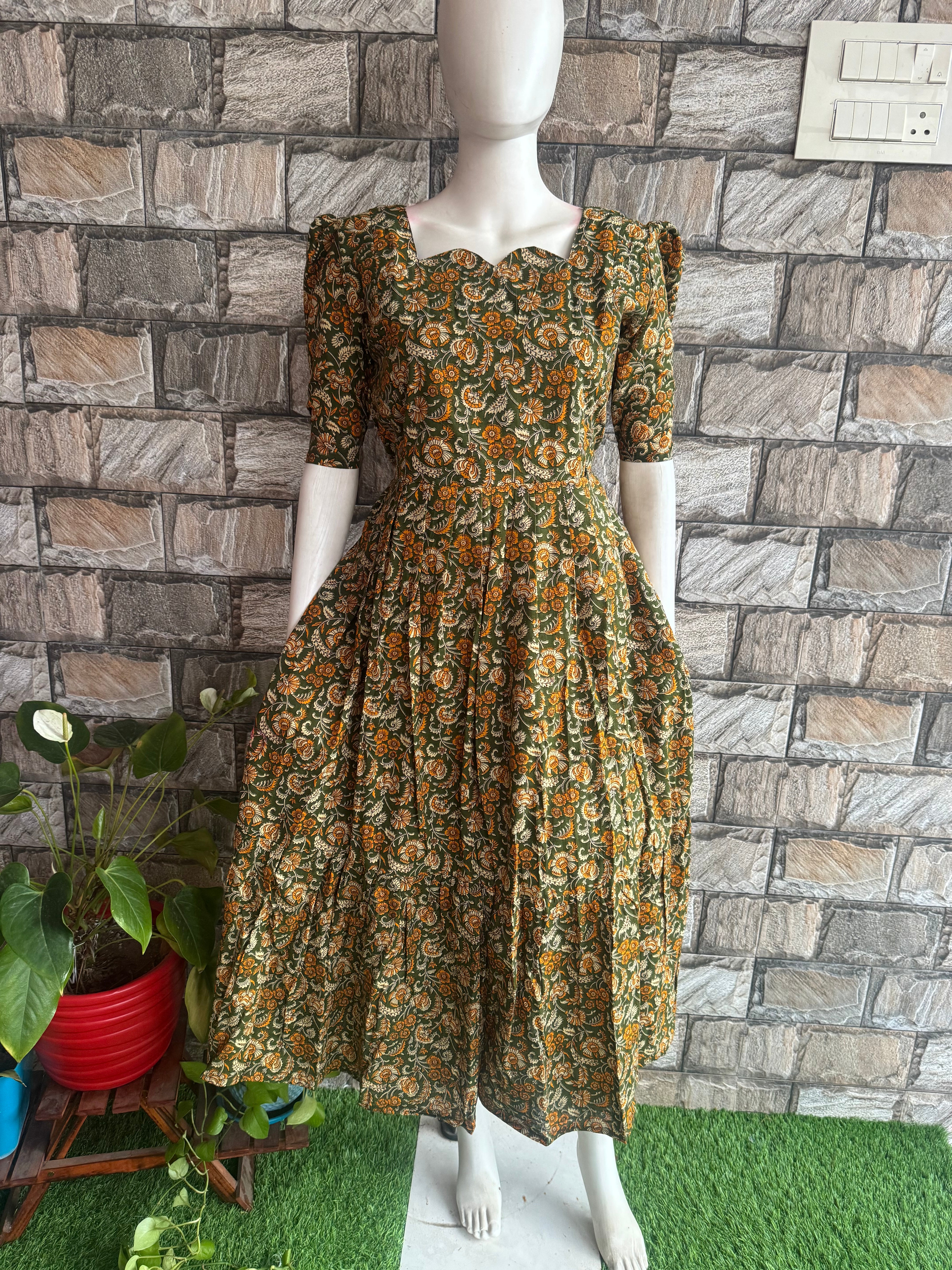 Budget  soft cotton Maternity maxi Dark Green