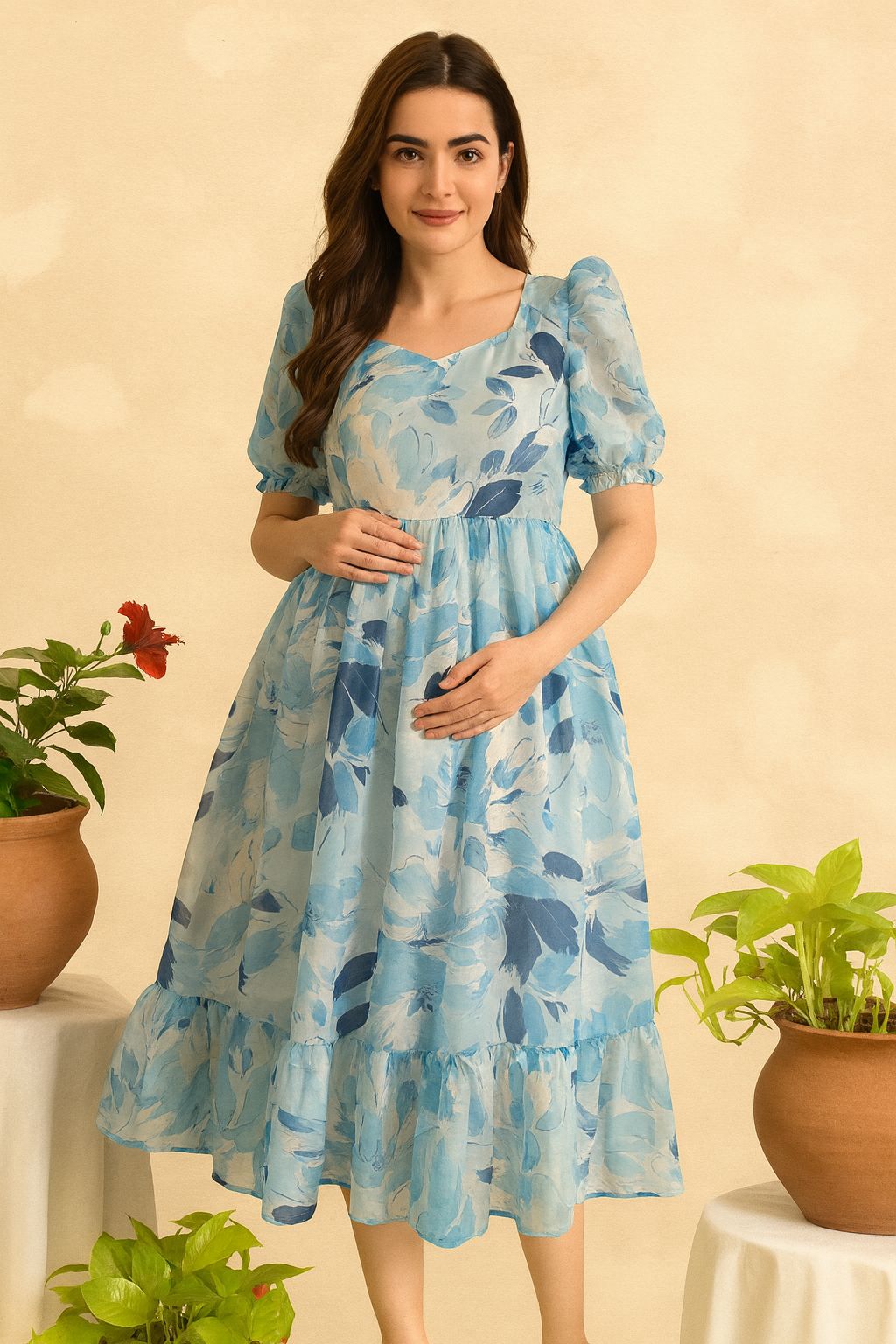 Ice blue georgette