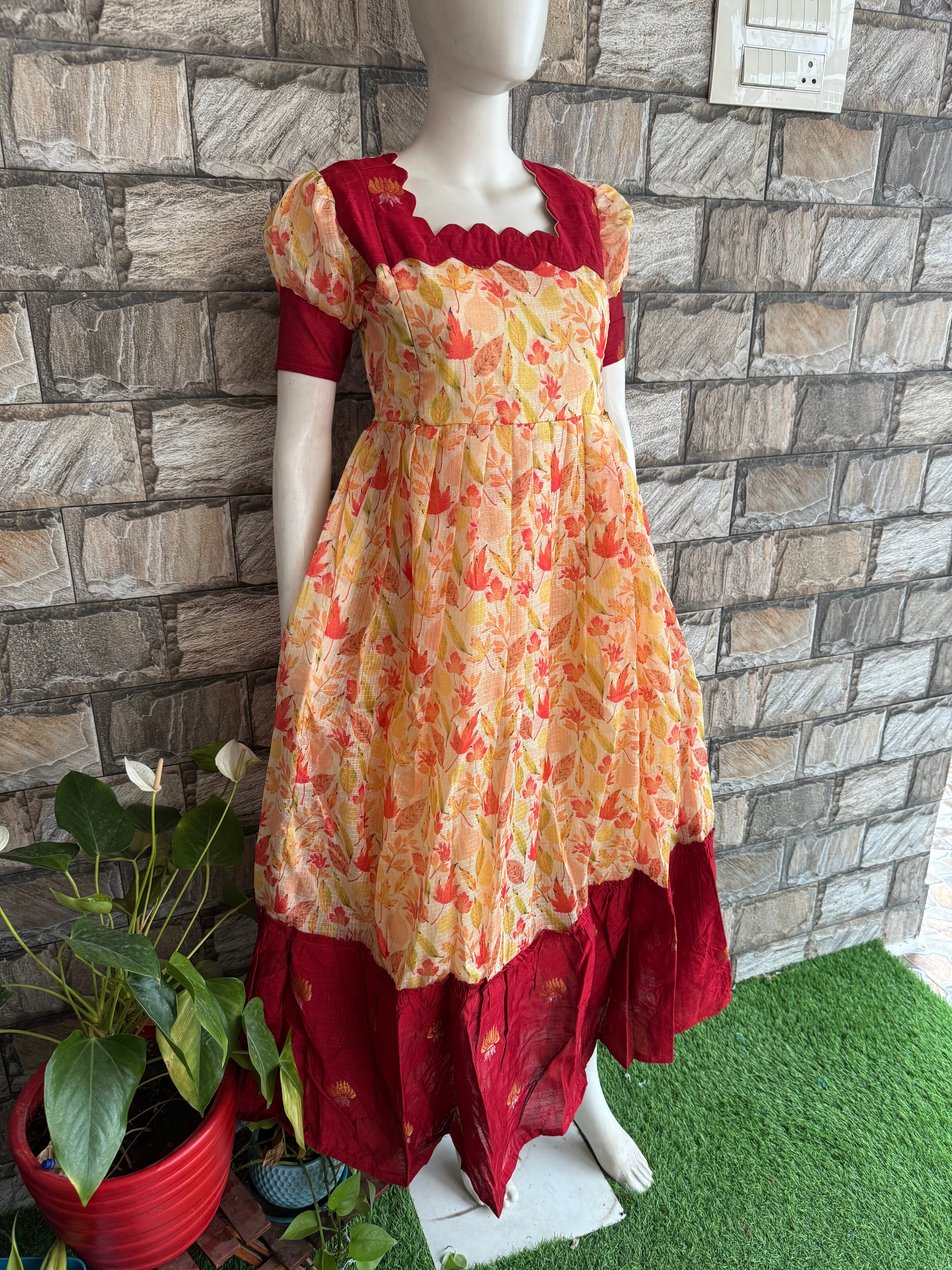 Kota Cotton Fabric Maternity Maxi