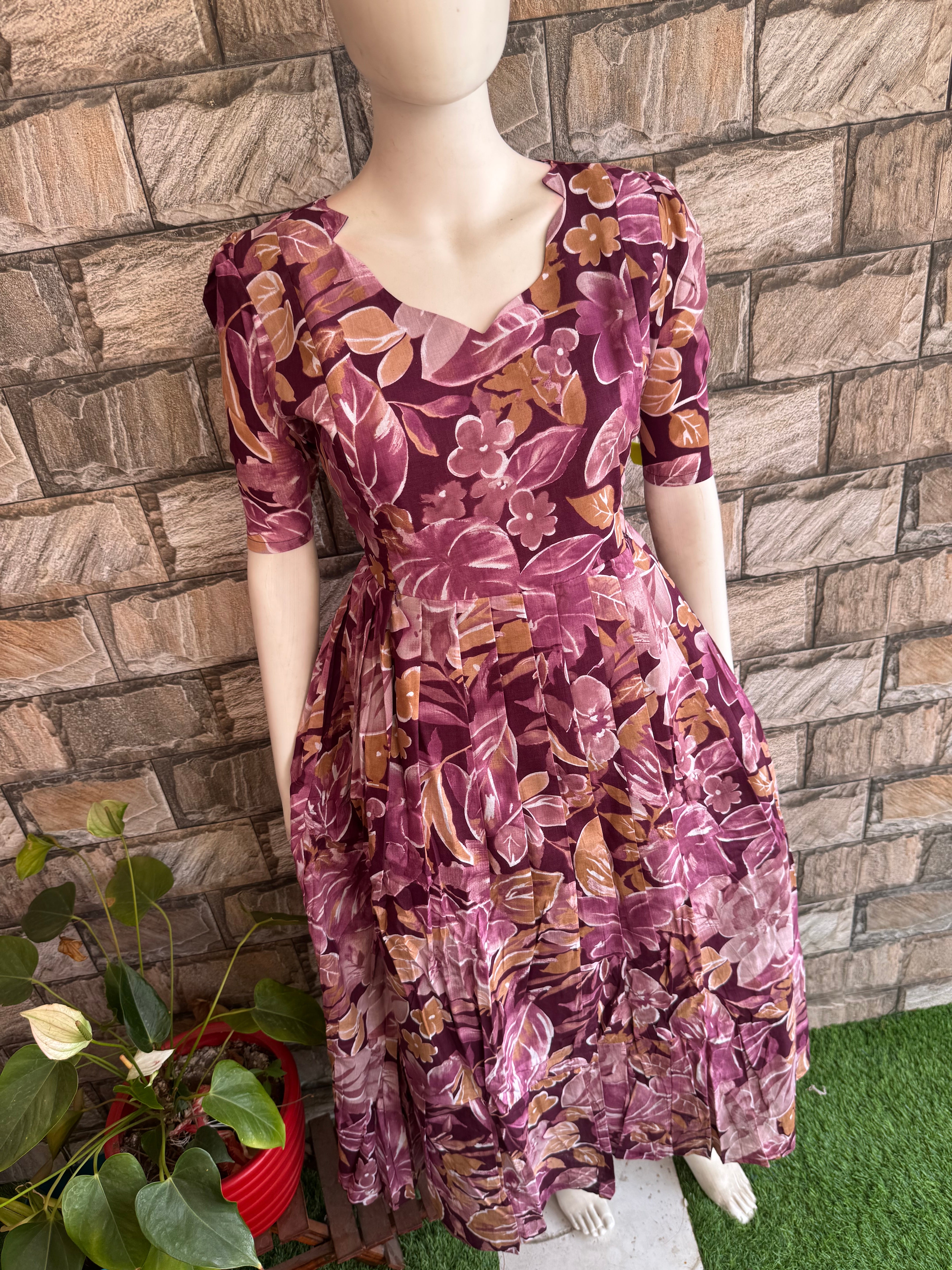 Leafy cotton Maternity maxi