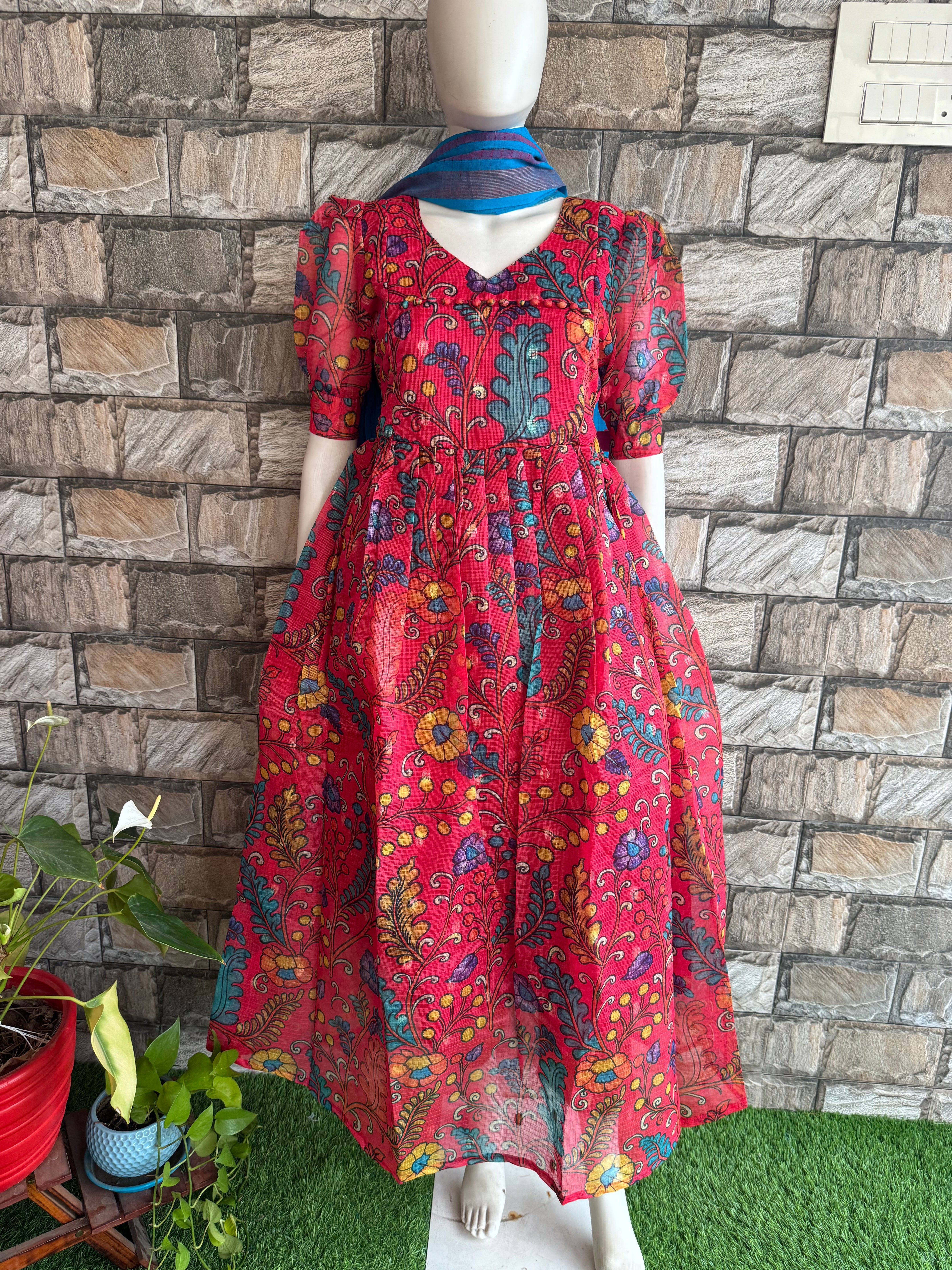 Kota Soft fabric Maternity maxi Reddish Peach