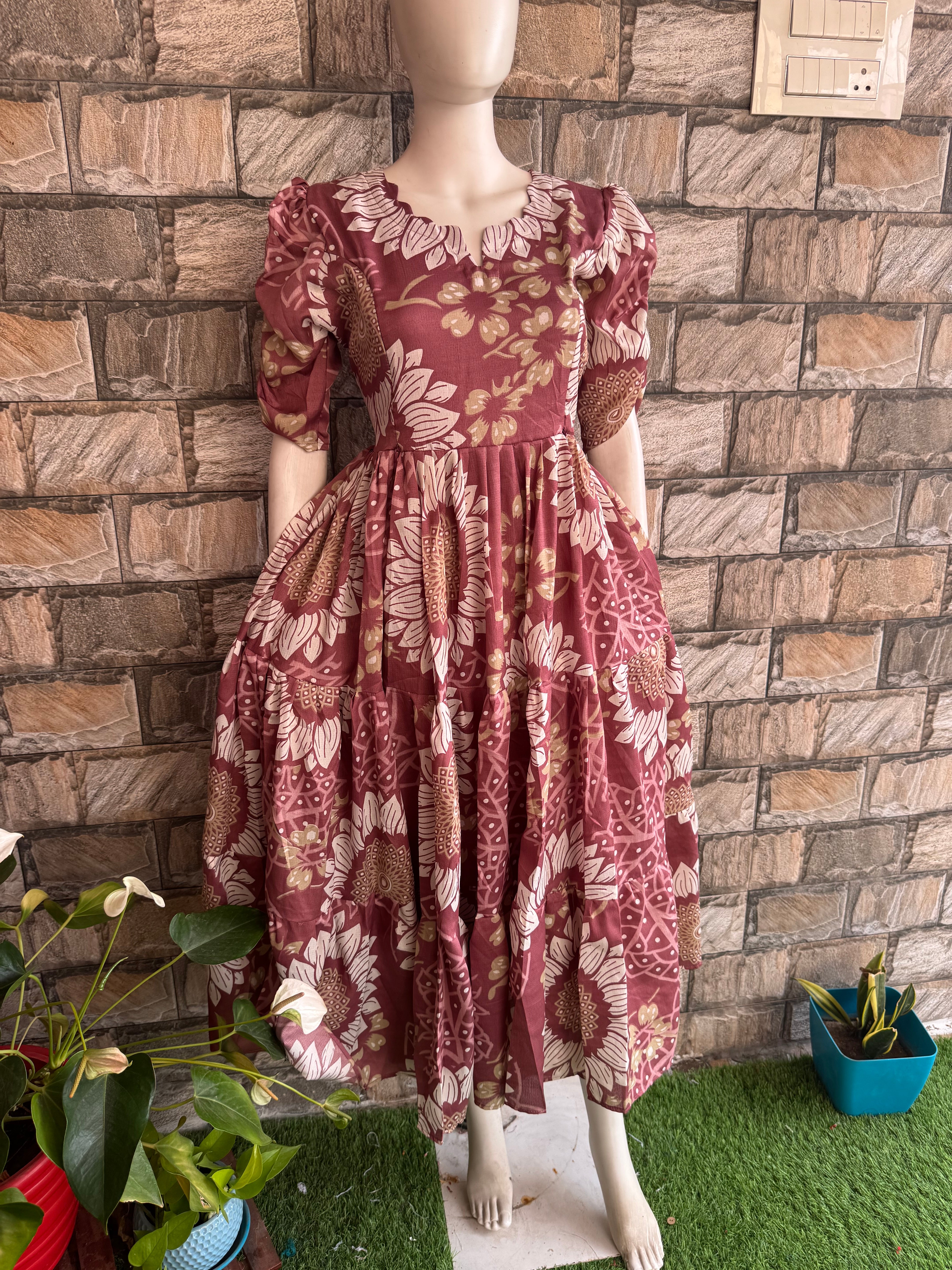 Pale Brown Delta Maternity Maxi