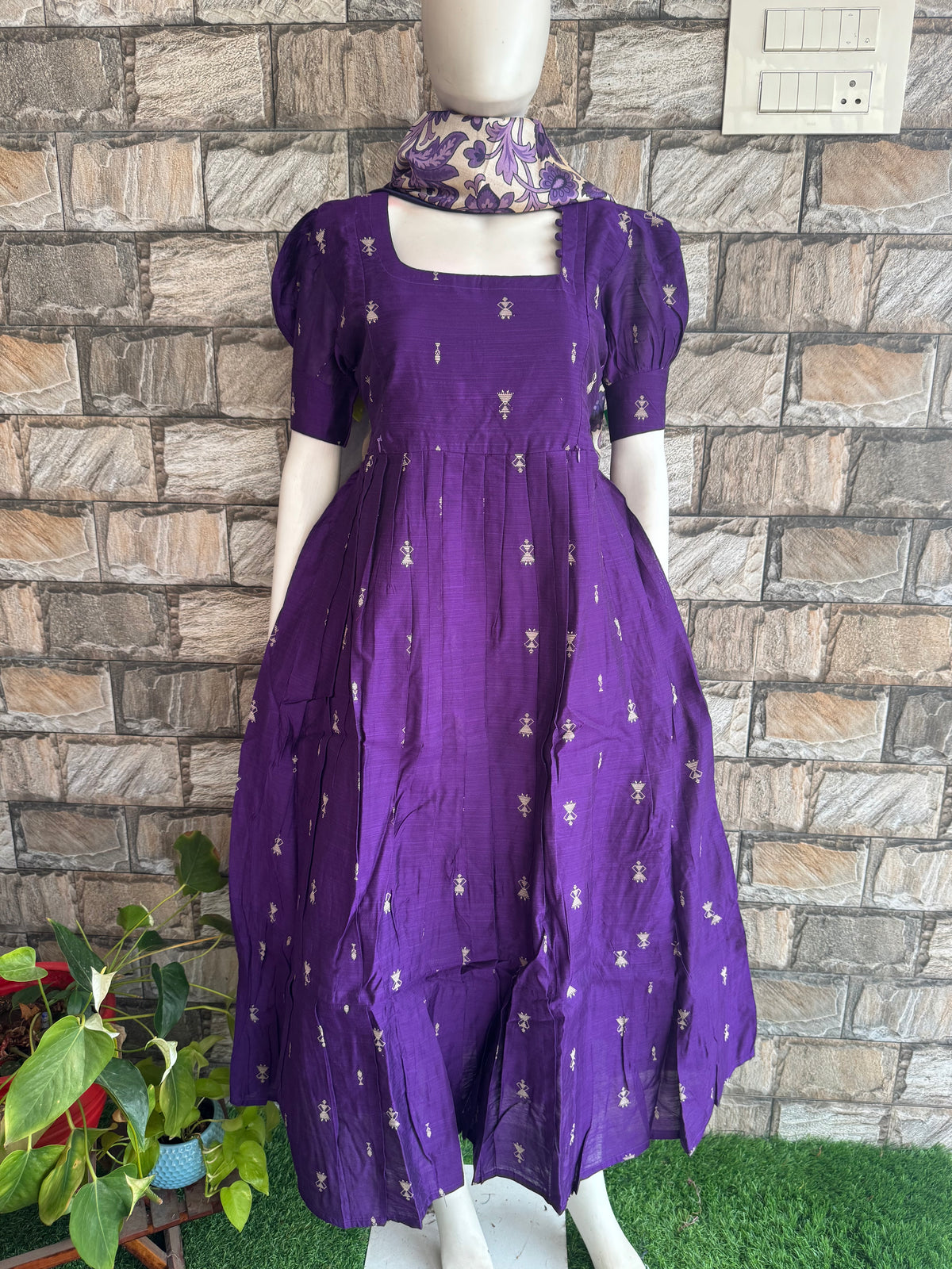 Diwali series Maternity raw silk maxi- with Dupatta