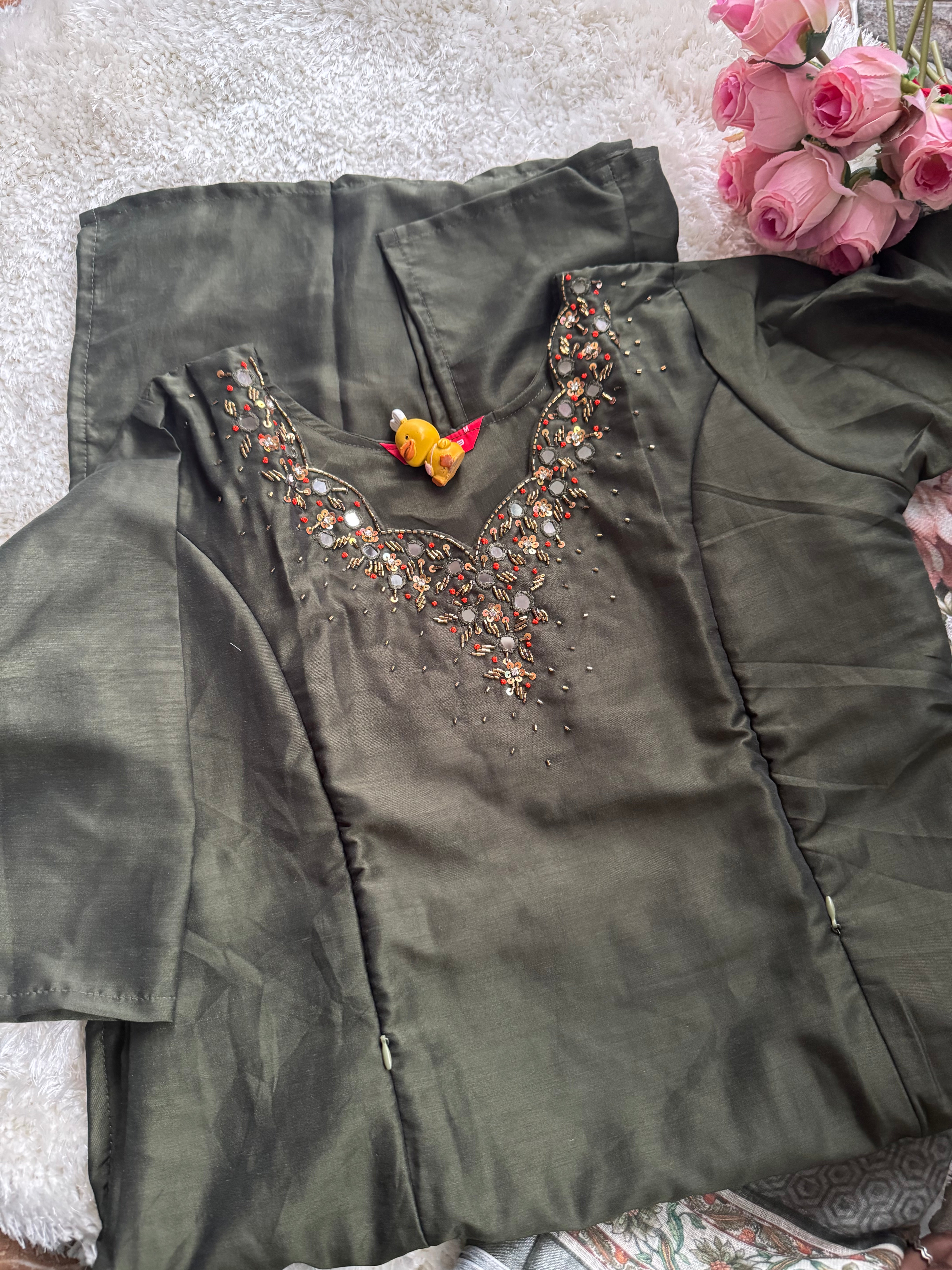 Titanium silk fabric  3 piece Set -Only Feeding