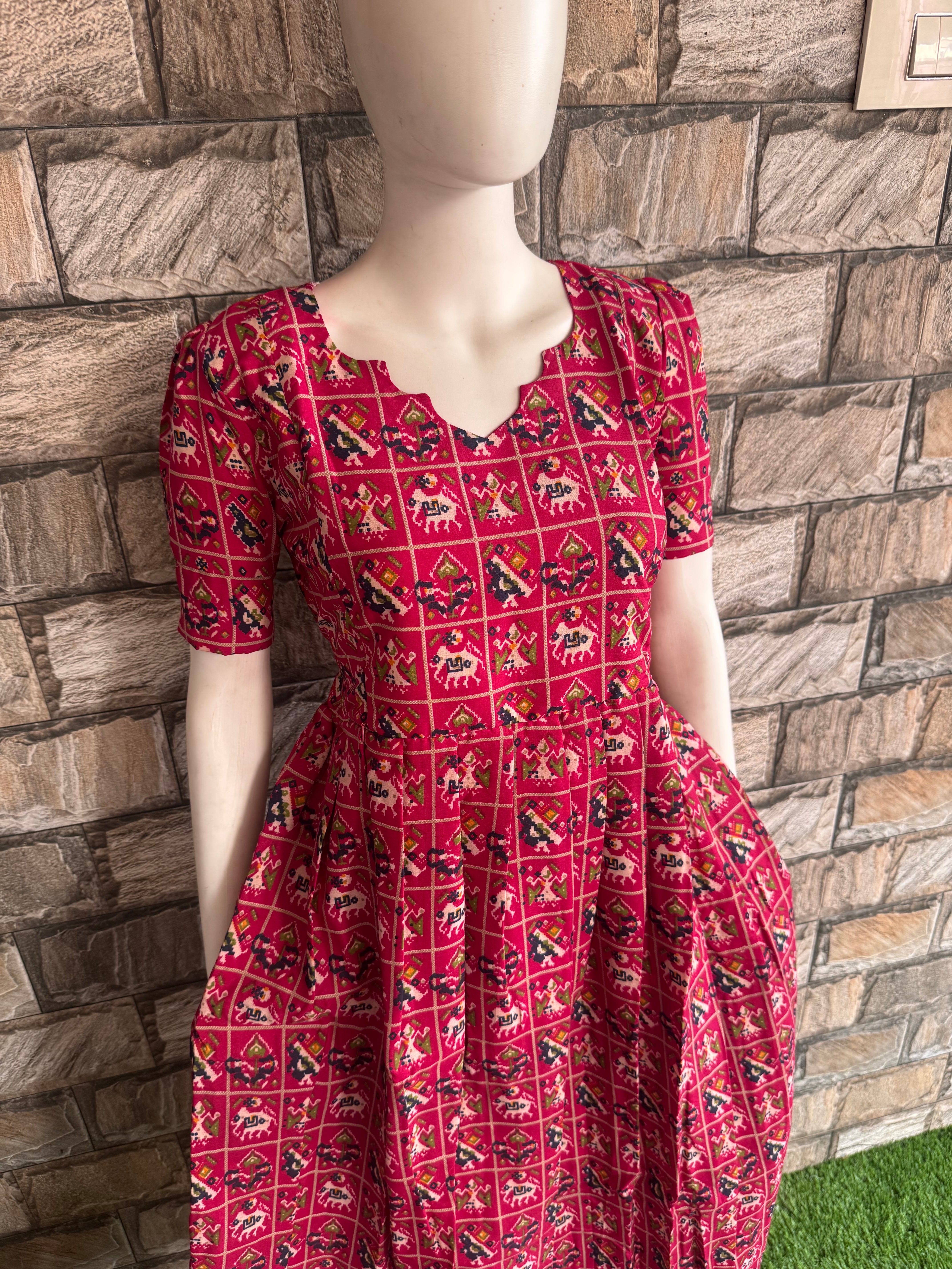 Ajrak design cotton Mix Maternity maxi