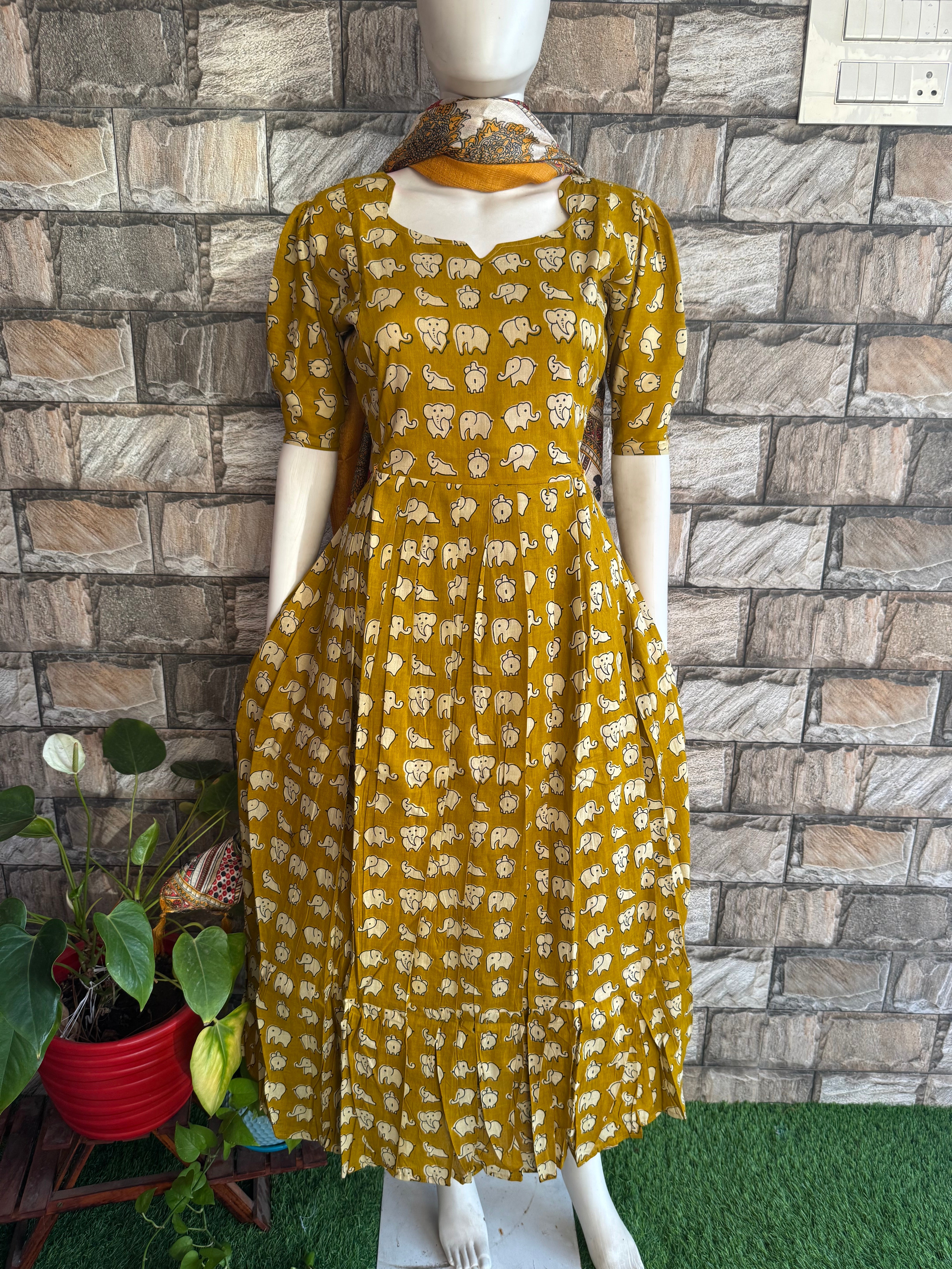 Mild Yellow soft cotton Maternity maxi