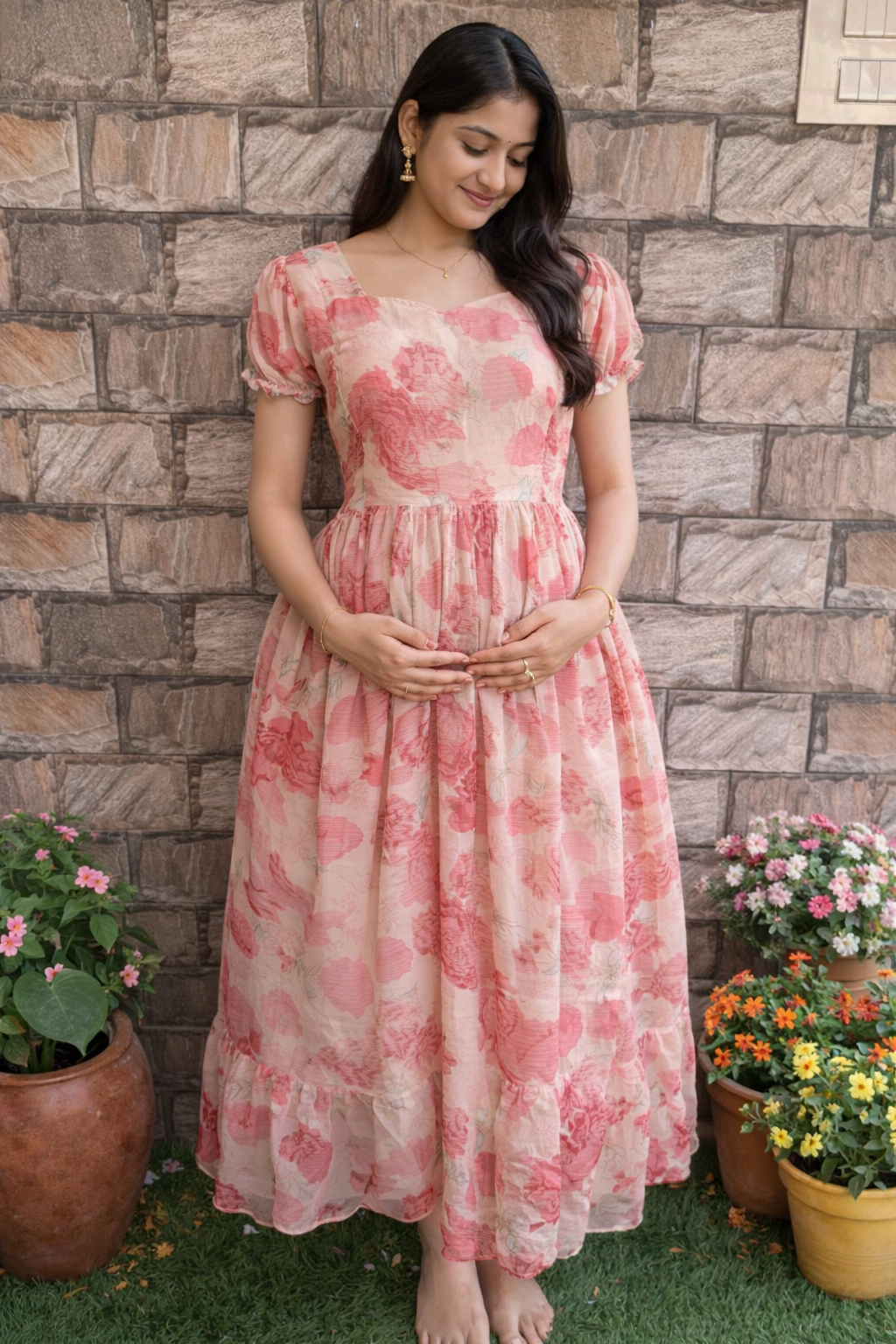 Peach love Maternity maxi