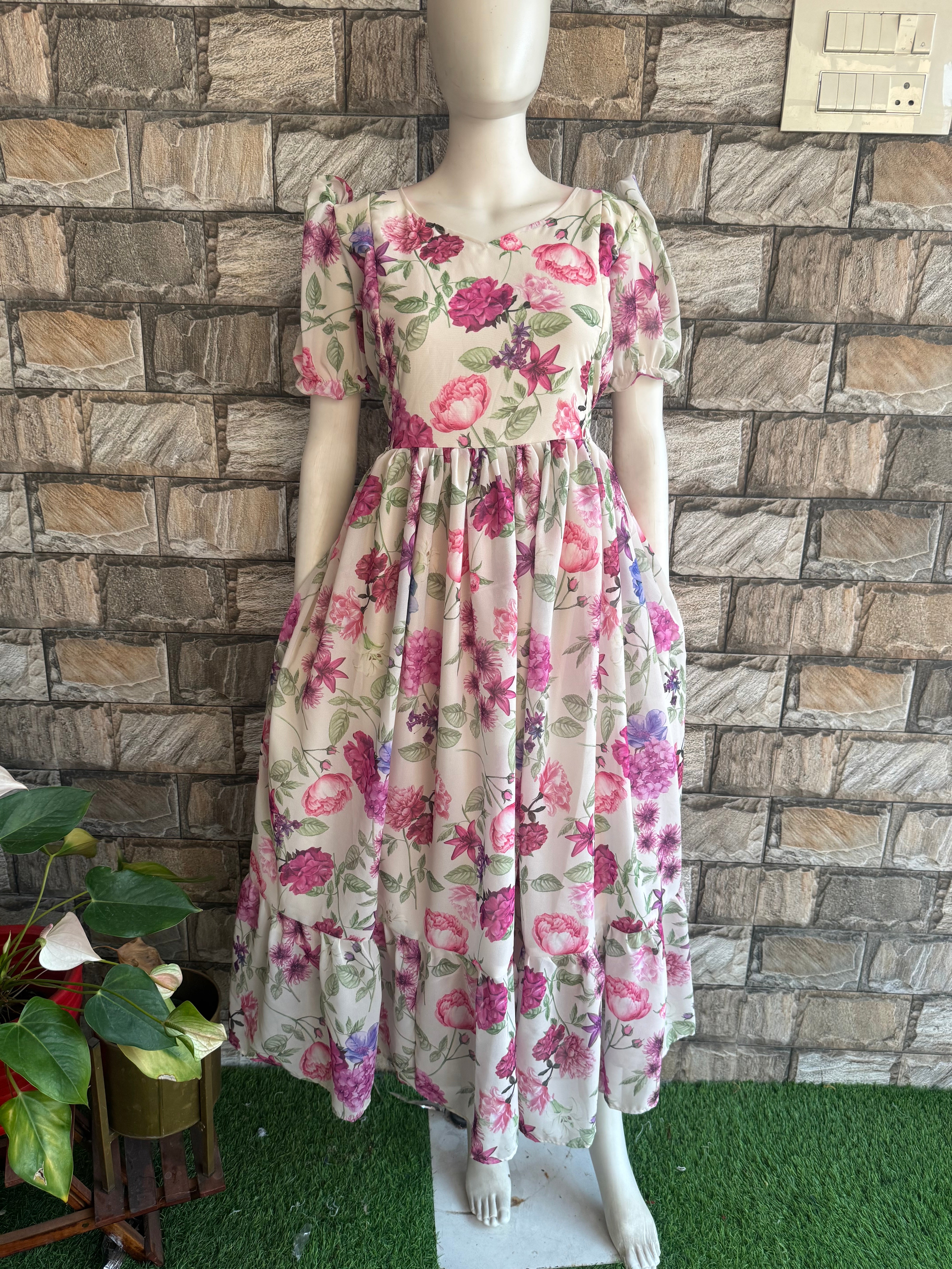 Bunch Rose Georgette Maternity maxi