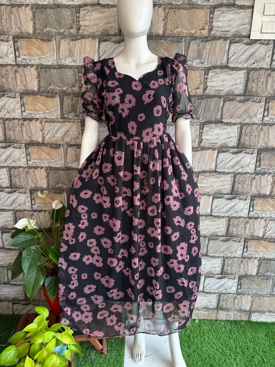 black georgette maxi