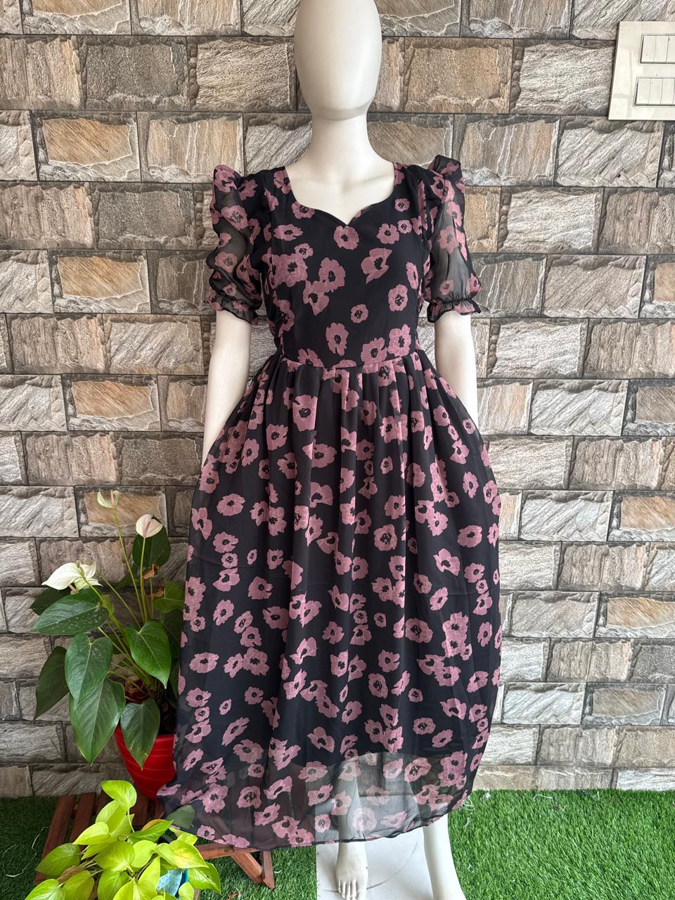 black georgette maxi