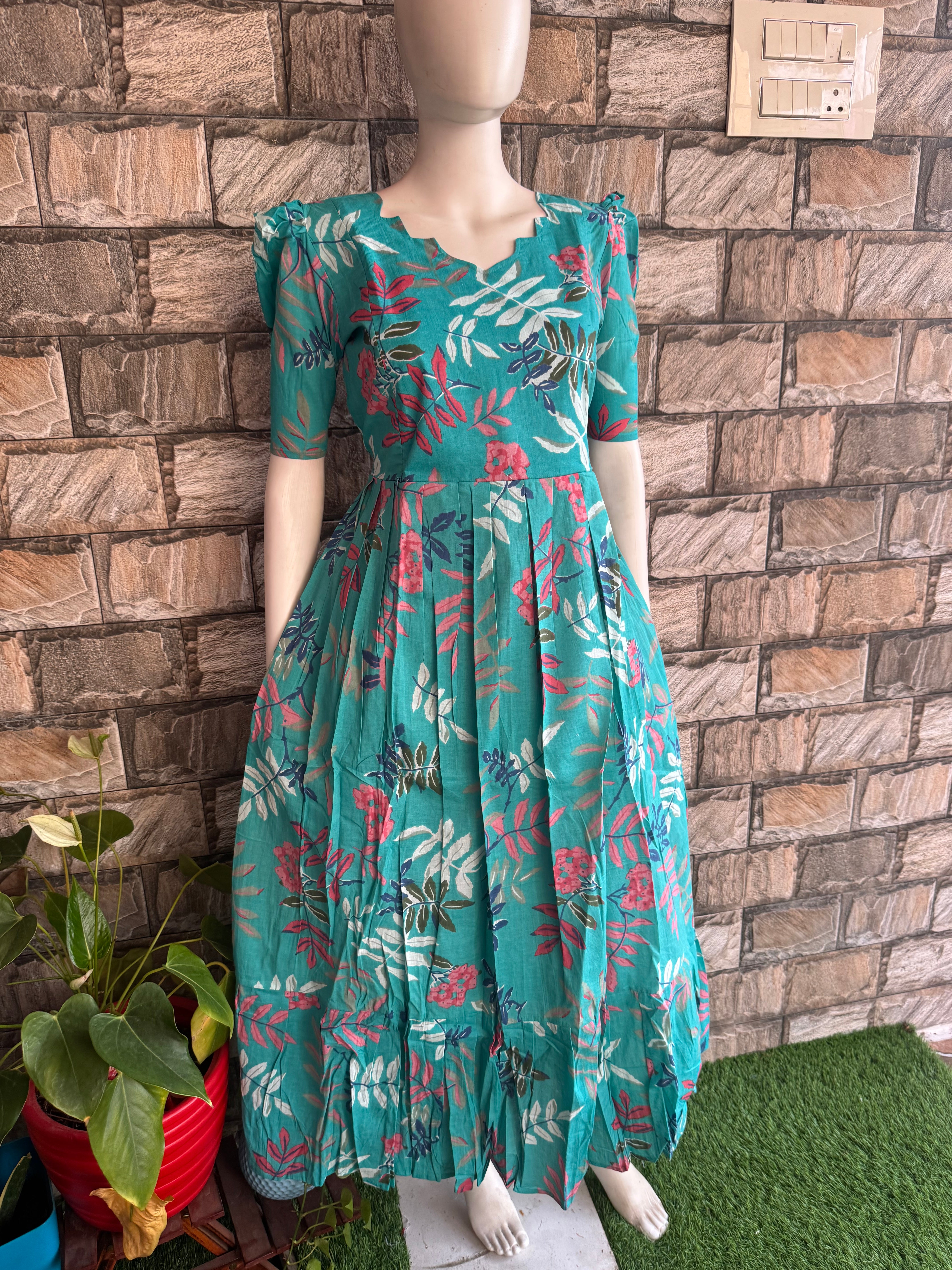 Pale Sky blue soft cotton Maternity maxi