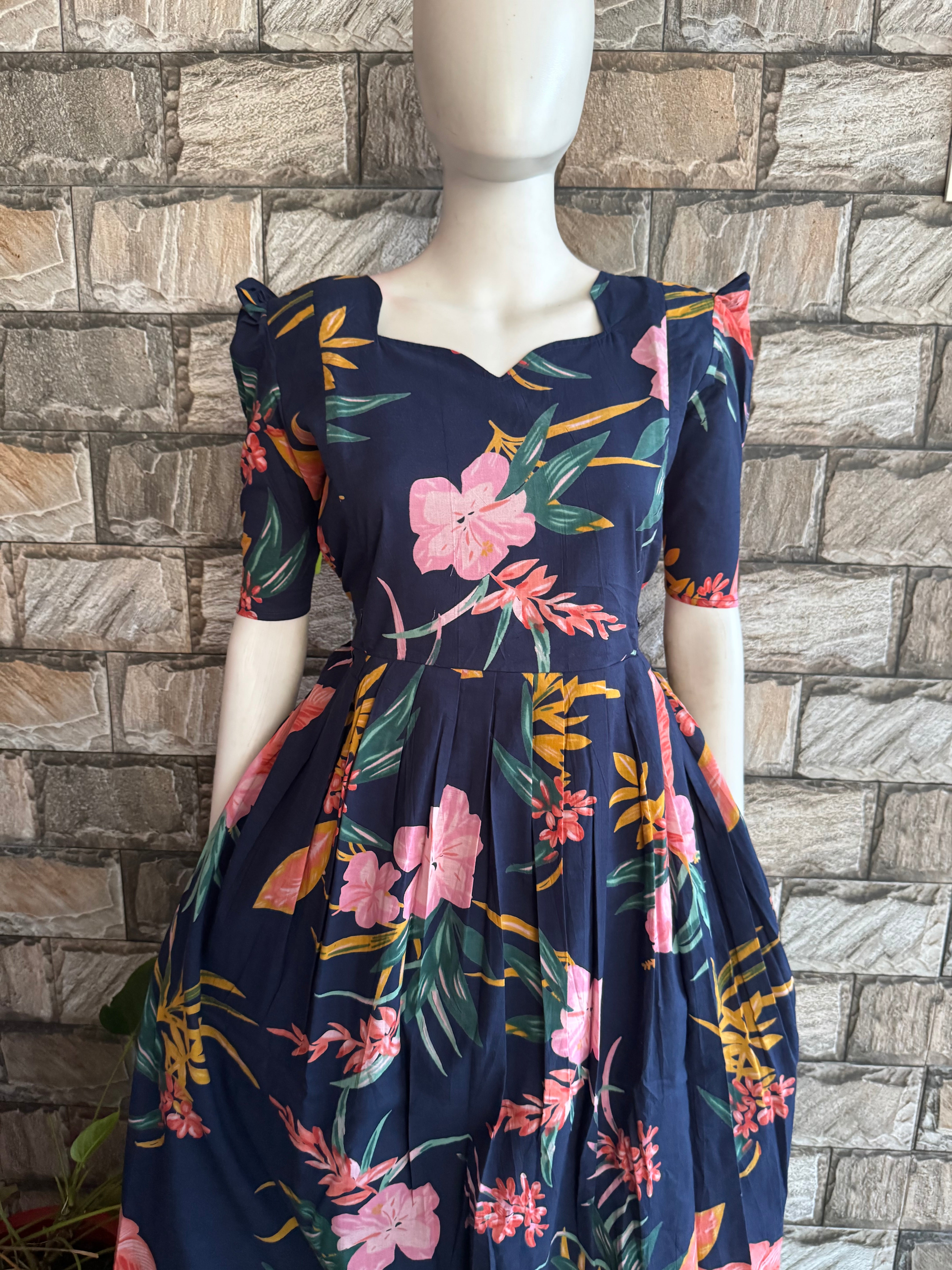 Blackish Navy soft cotton Maternity maxi