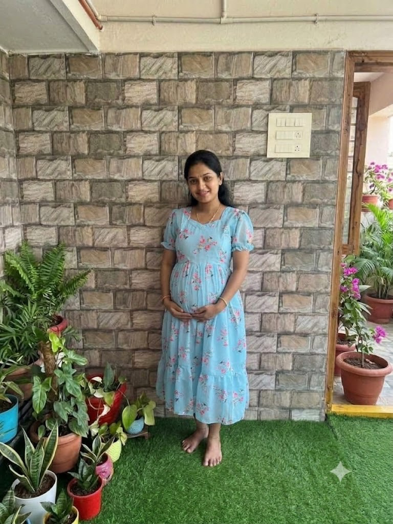 Georgette Maternity Feeding maxi Sky blue