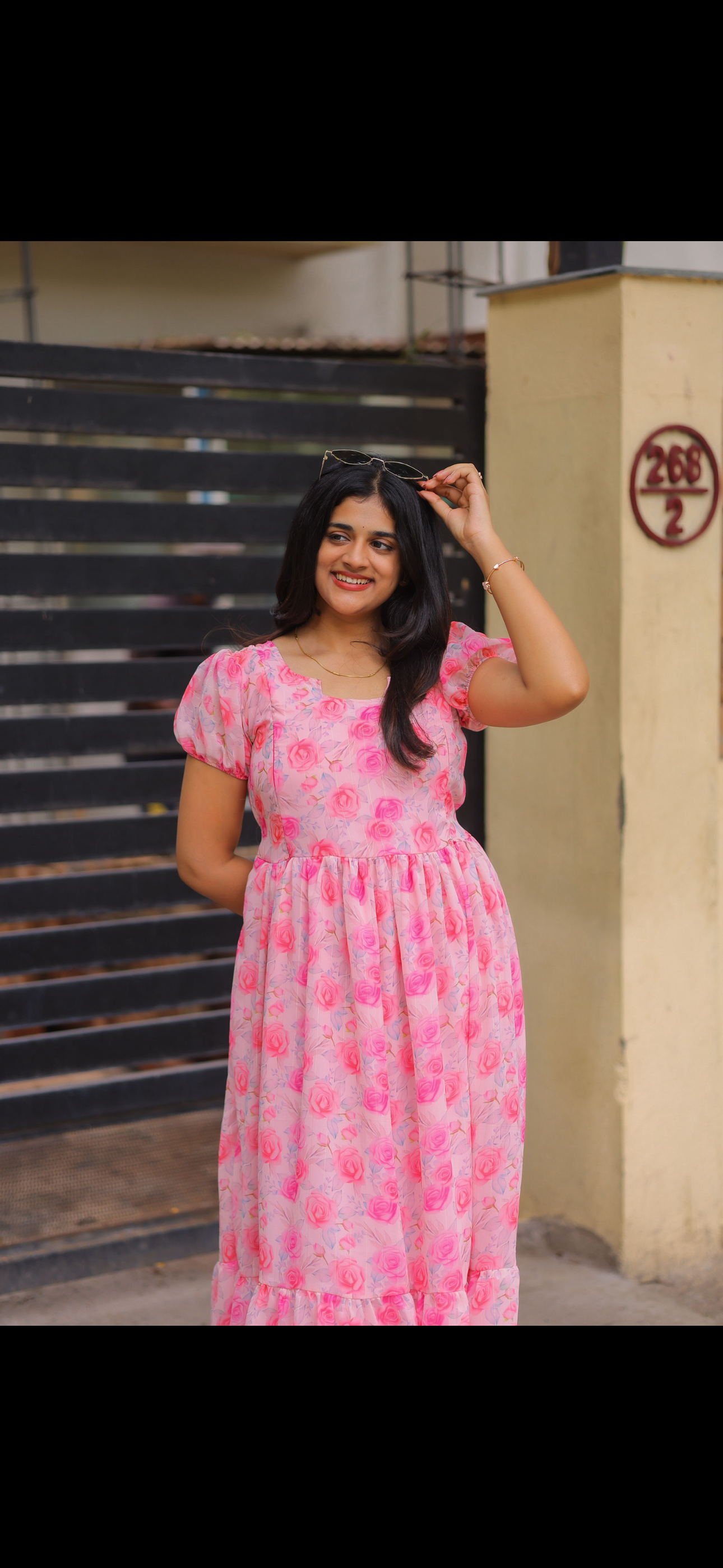 Lurex Georgette Maternity Feeding maxi Peach