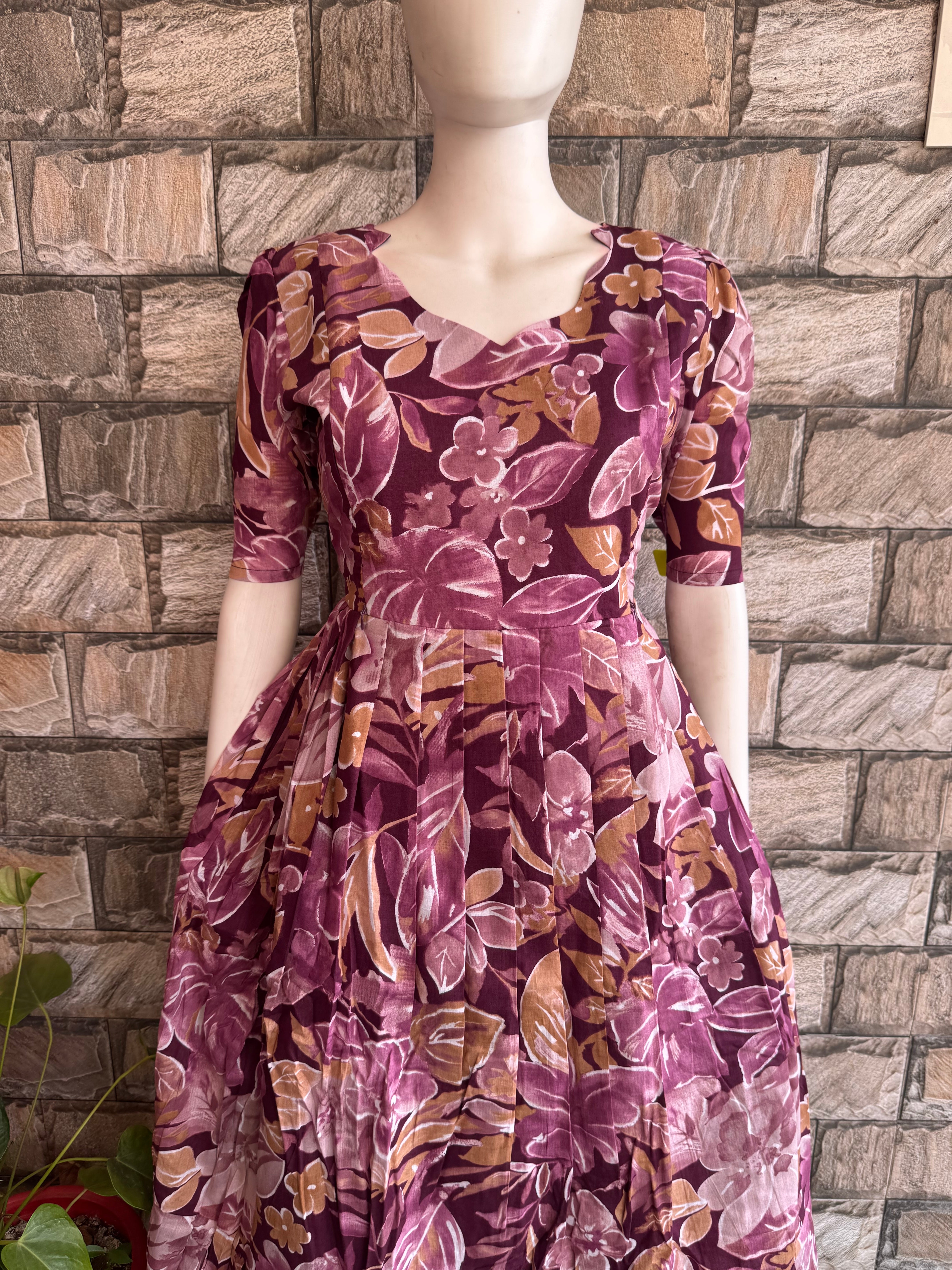 Leafy cotton Maternity maxi