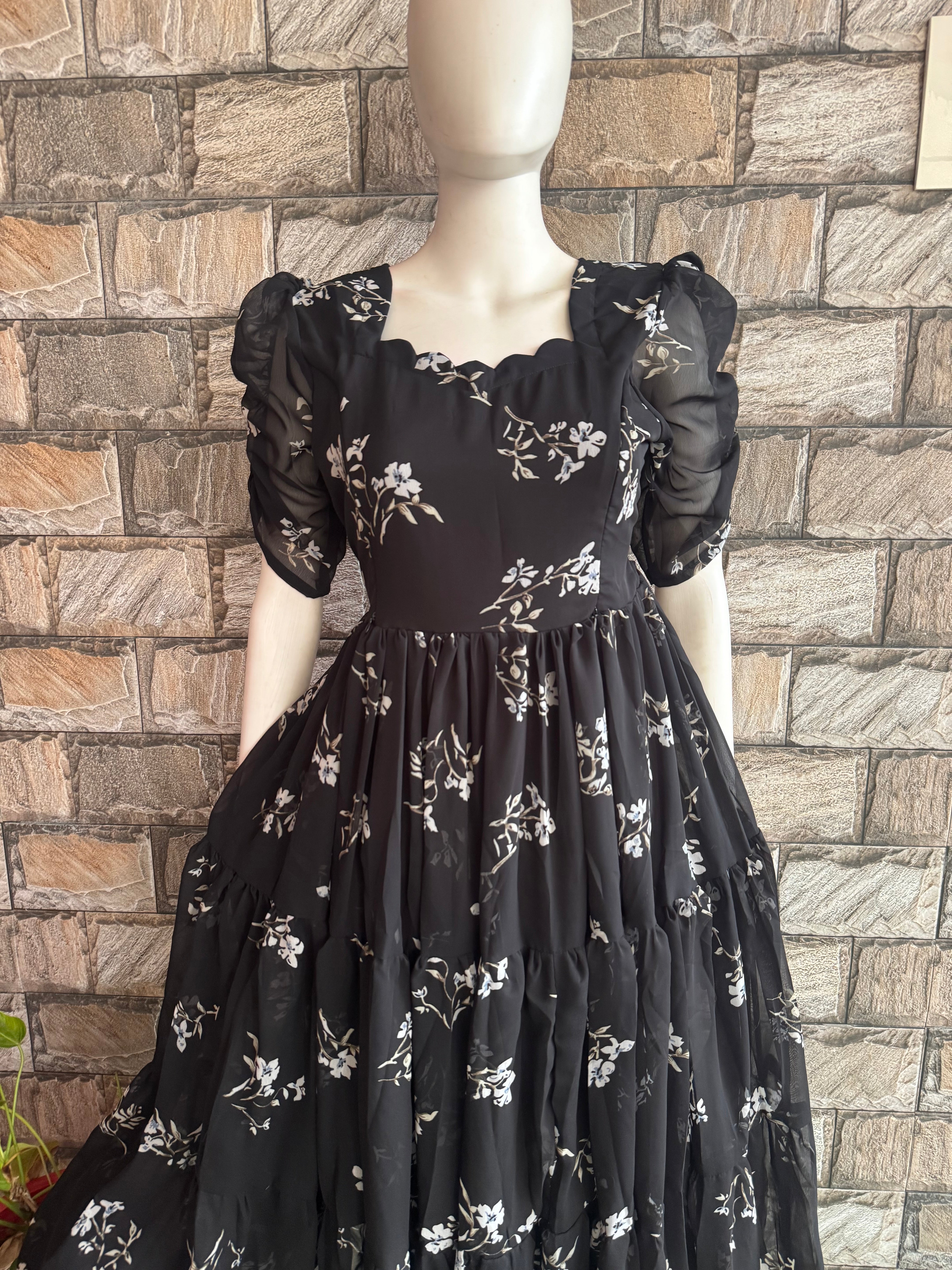 Feeding Maternity Georgette maxi BLACK