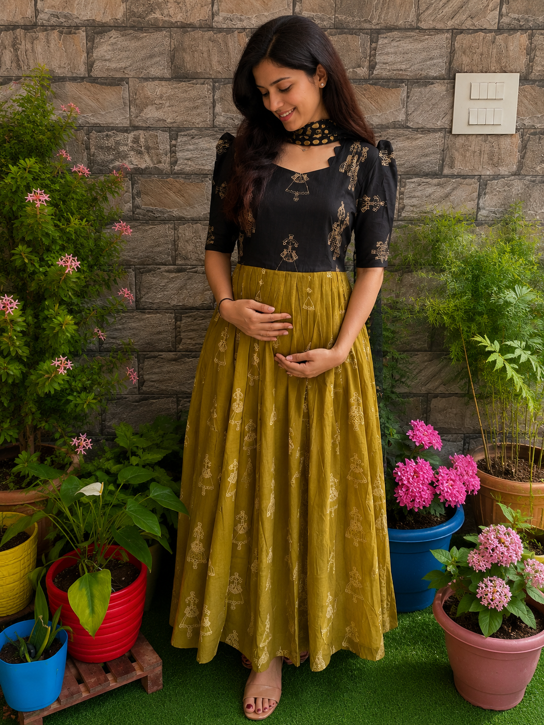 Jhumka soft cotton Maternity maxi