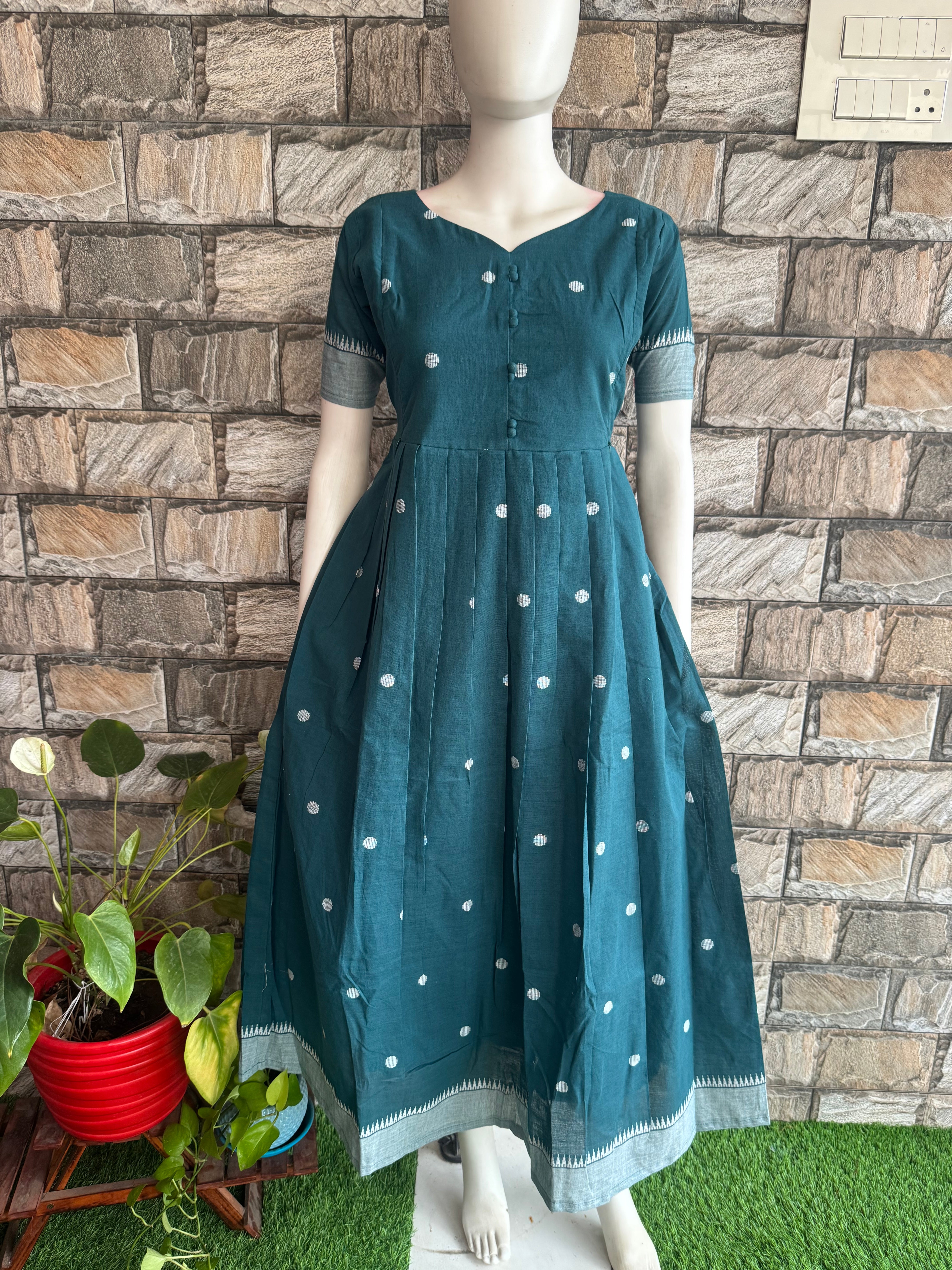 Maternity maxi Handloom cotton Best price Rama Green