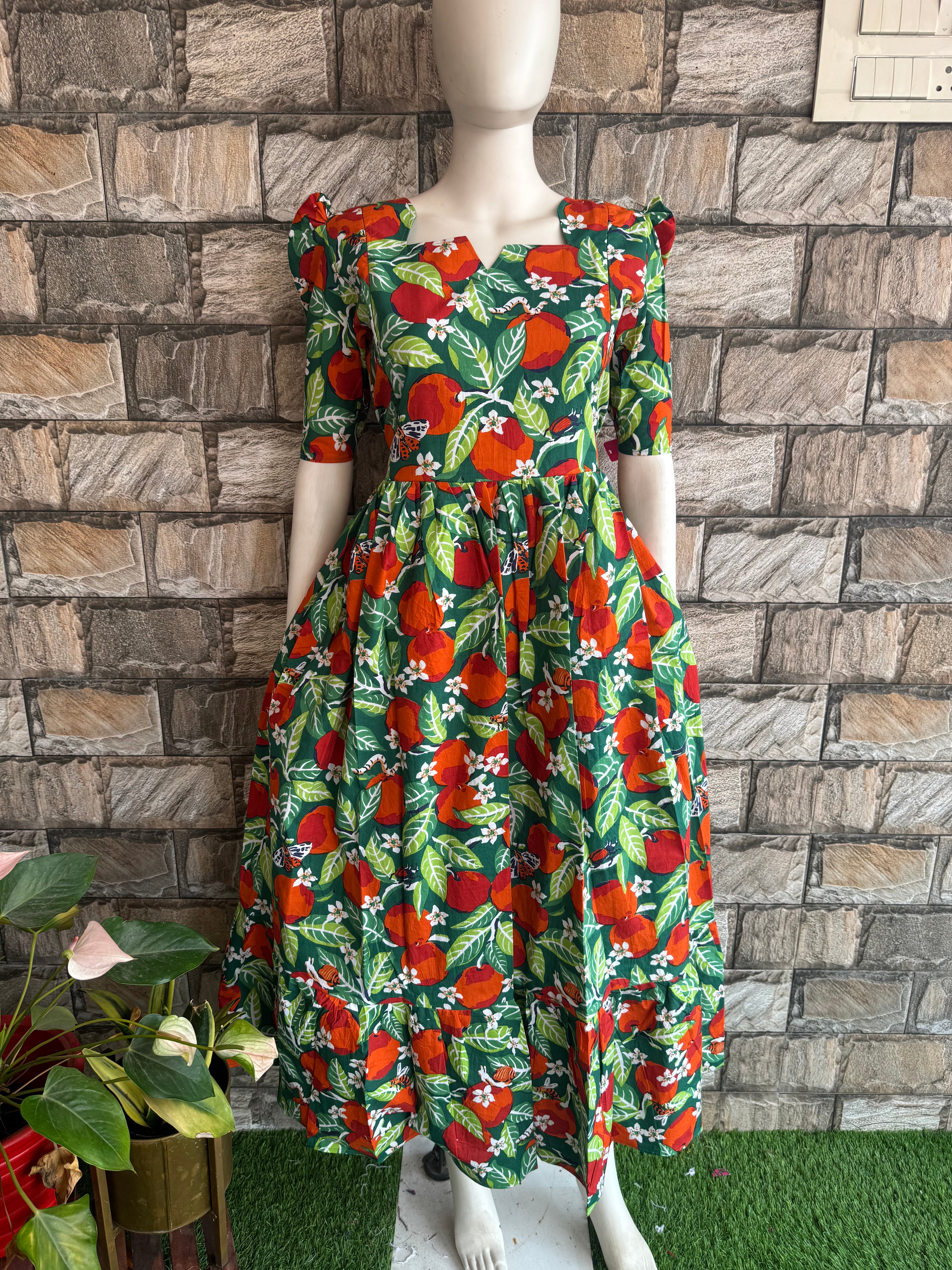 Poplin cotton Maternity maxi