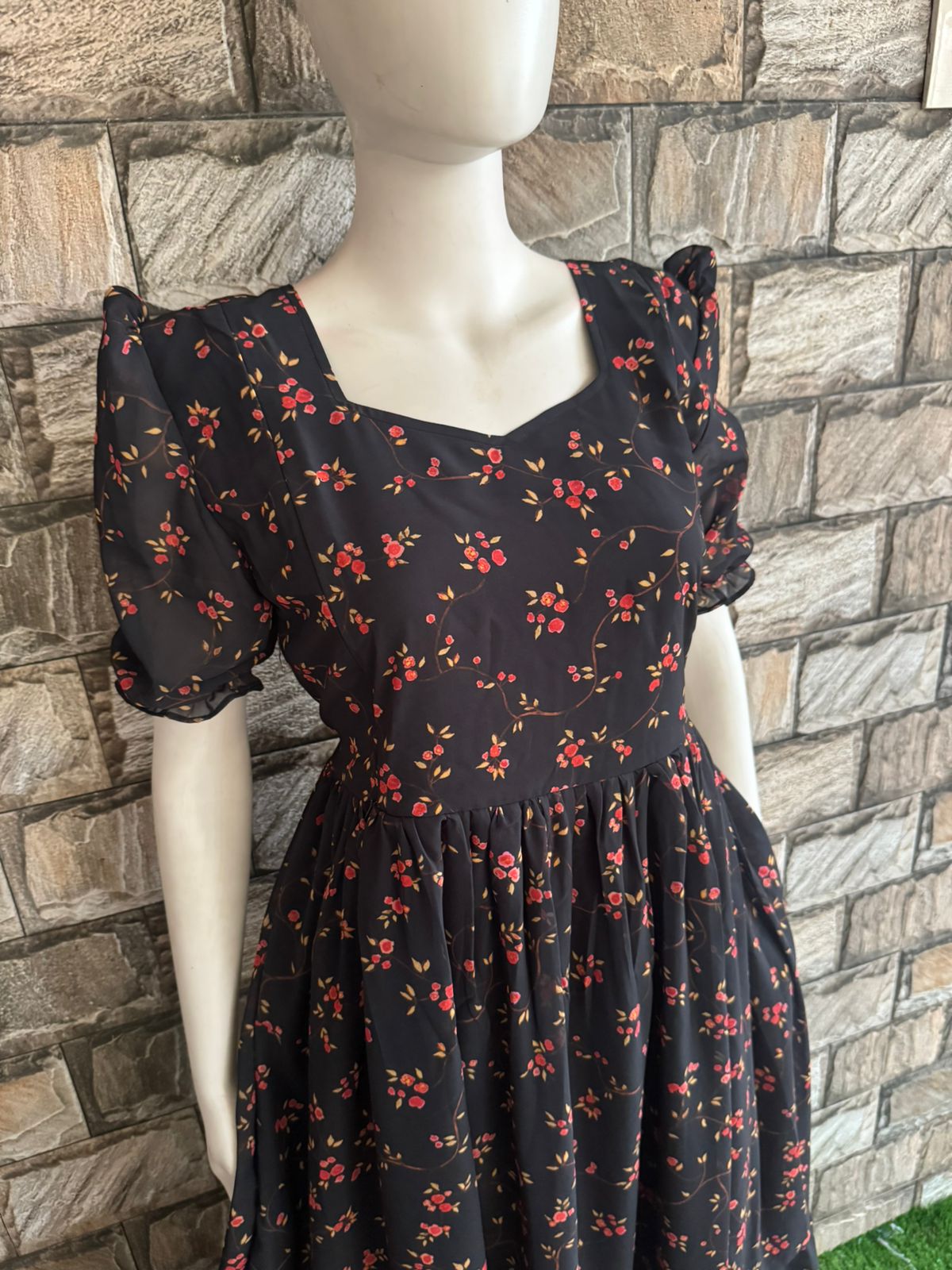 black georgette maxi