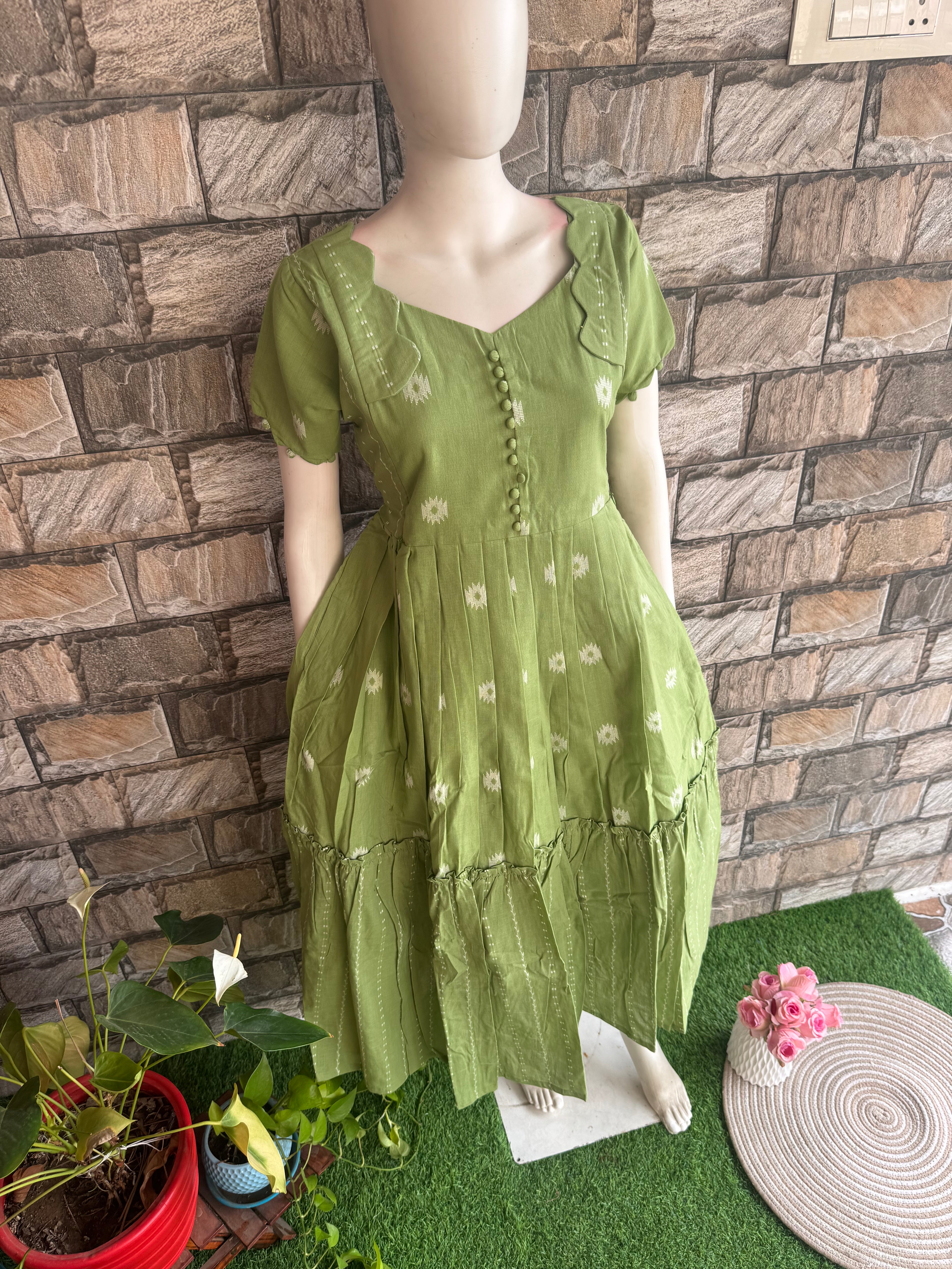 Maternity maxi Handloom cotton Best price Pista Green