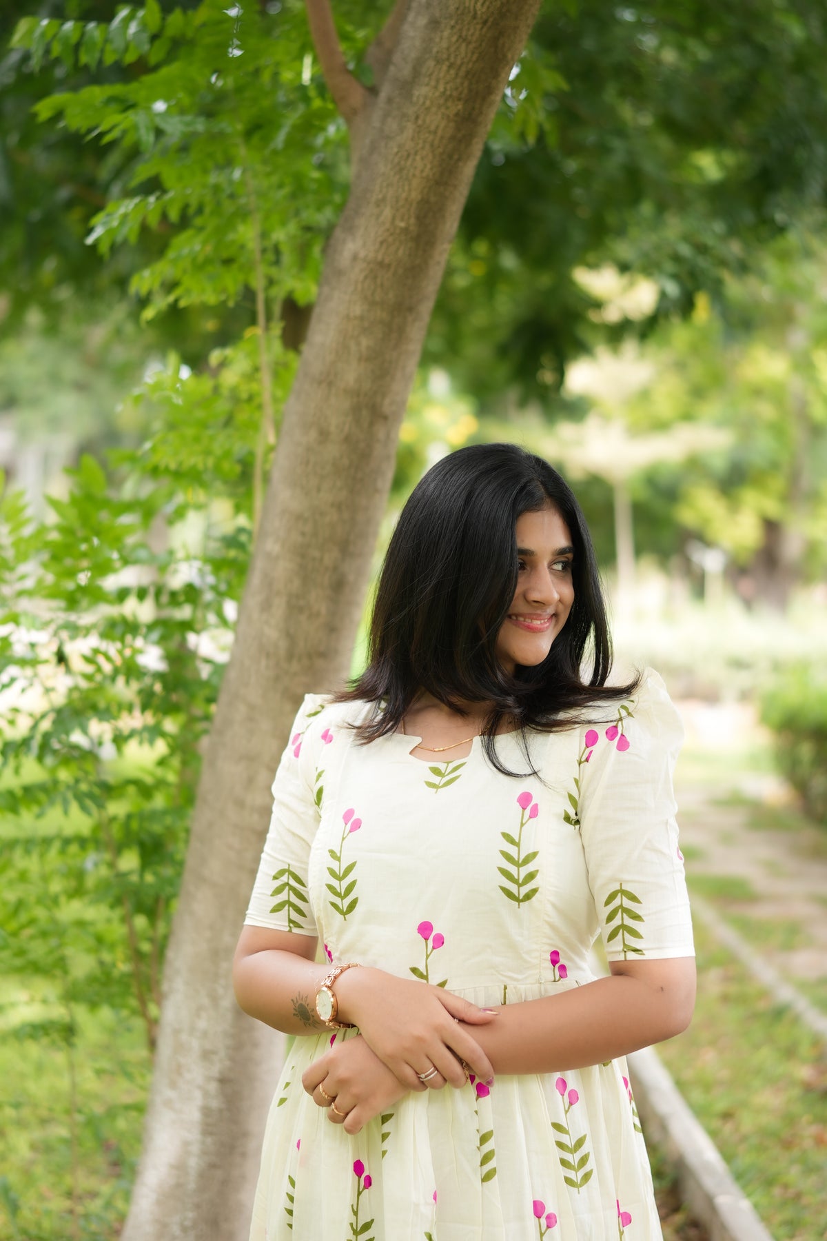 Blossom cotton Maternity maxi