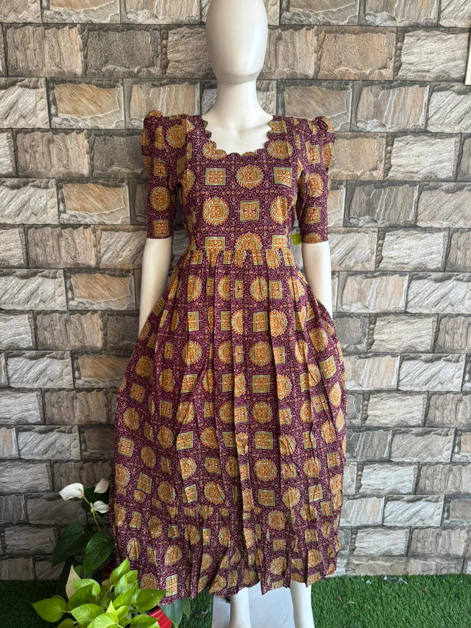 wine cotton maxi