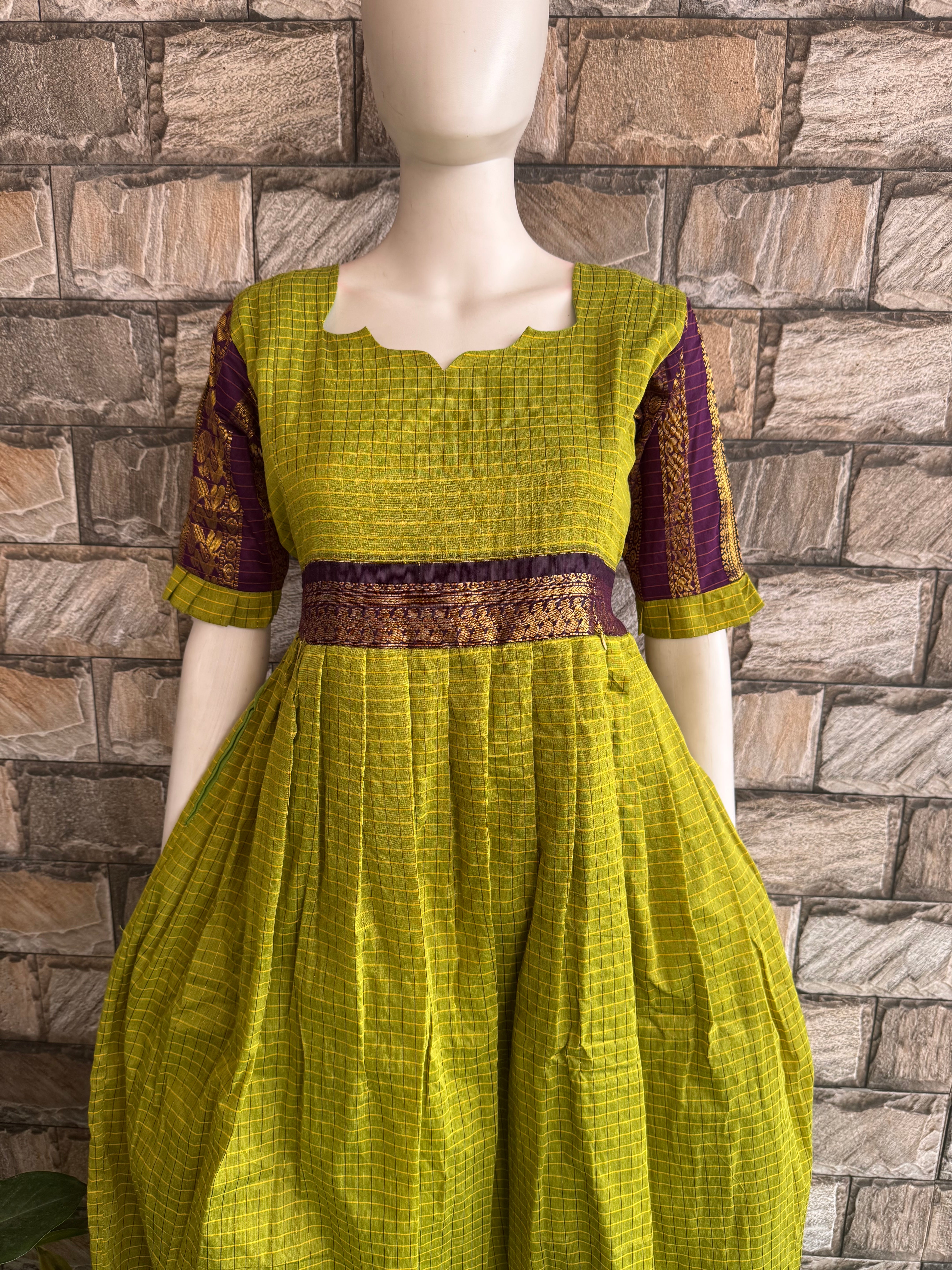 Green Kalyani cotton Maternity Maxi