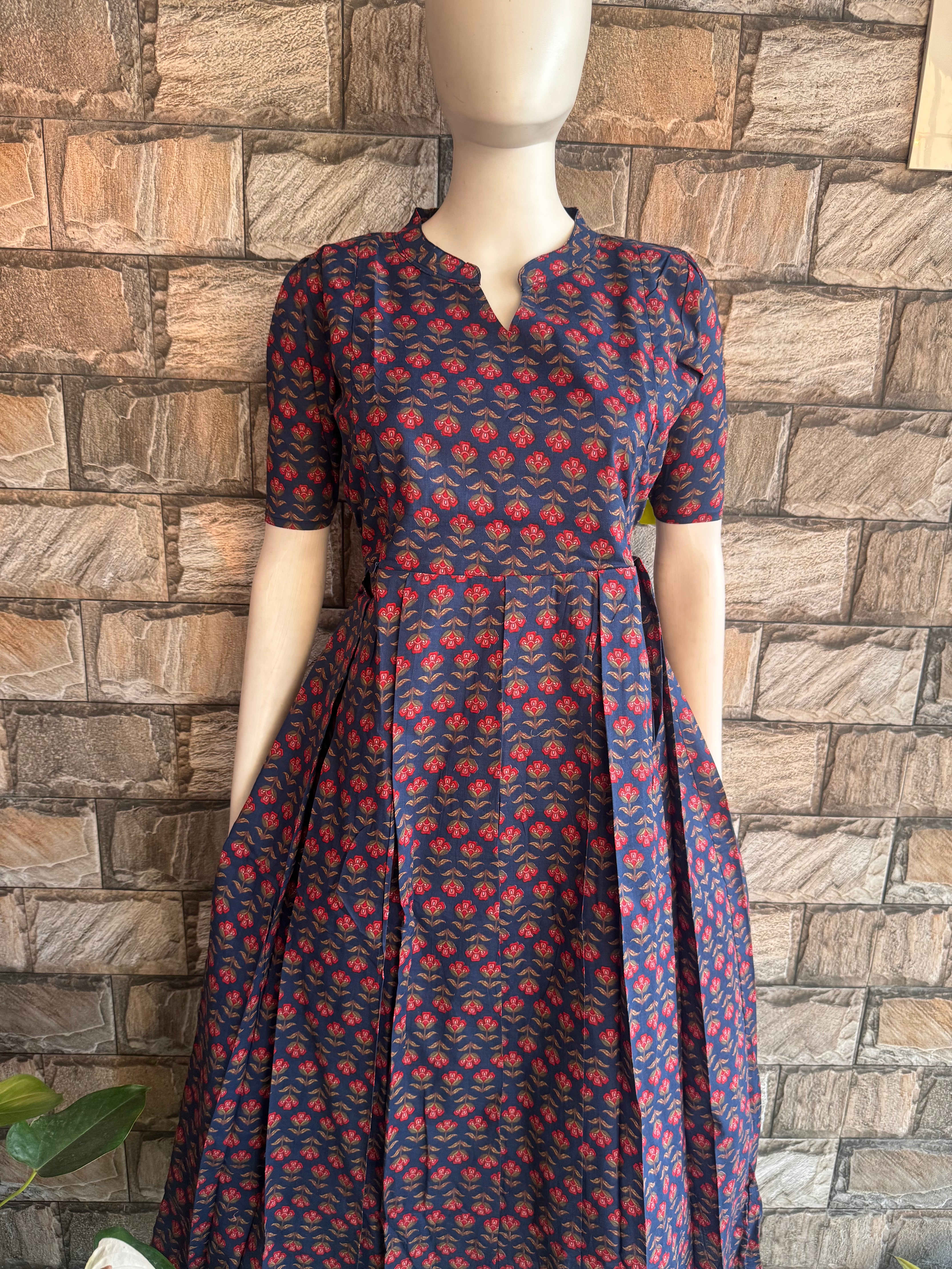 Navy soft cotton Maternity maxi Colar Maxi