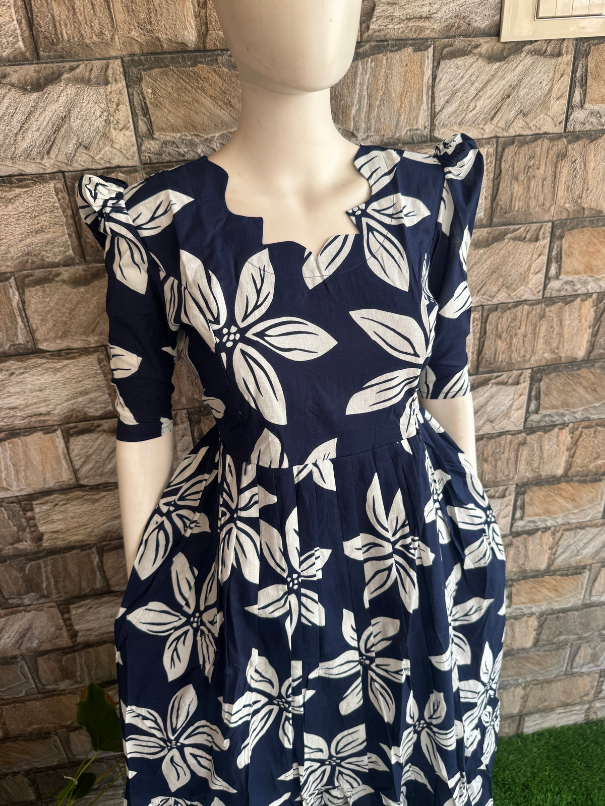 Premium soft  cotton Maternity maxi Budget launch. NAVY BLUE