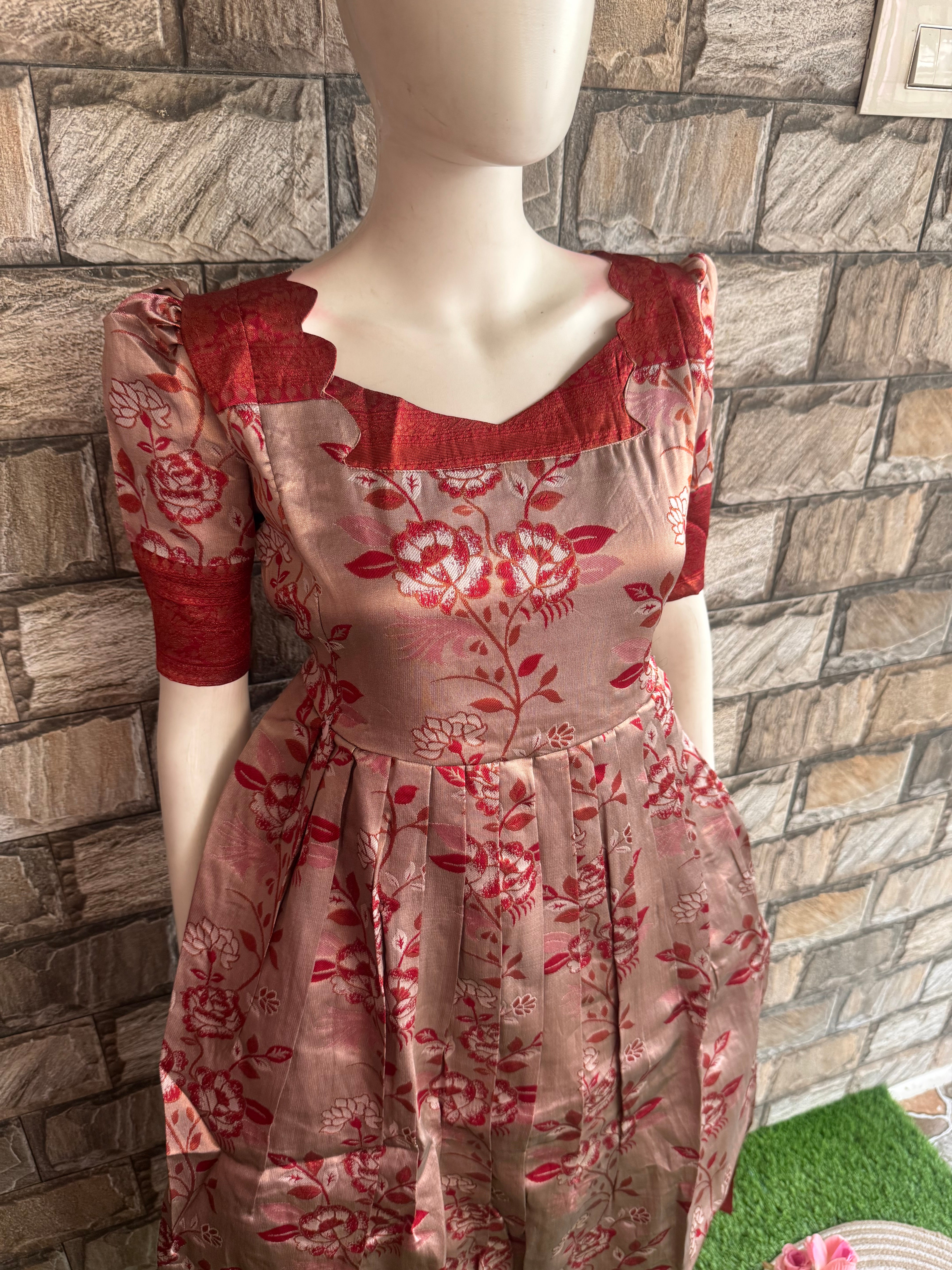 Festive wear Maternity Banarasi silk maxi