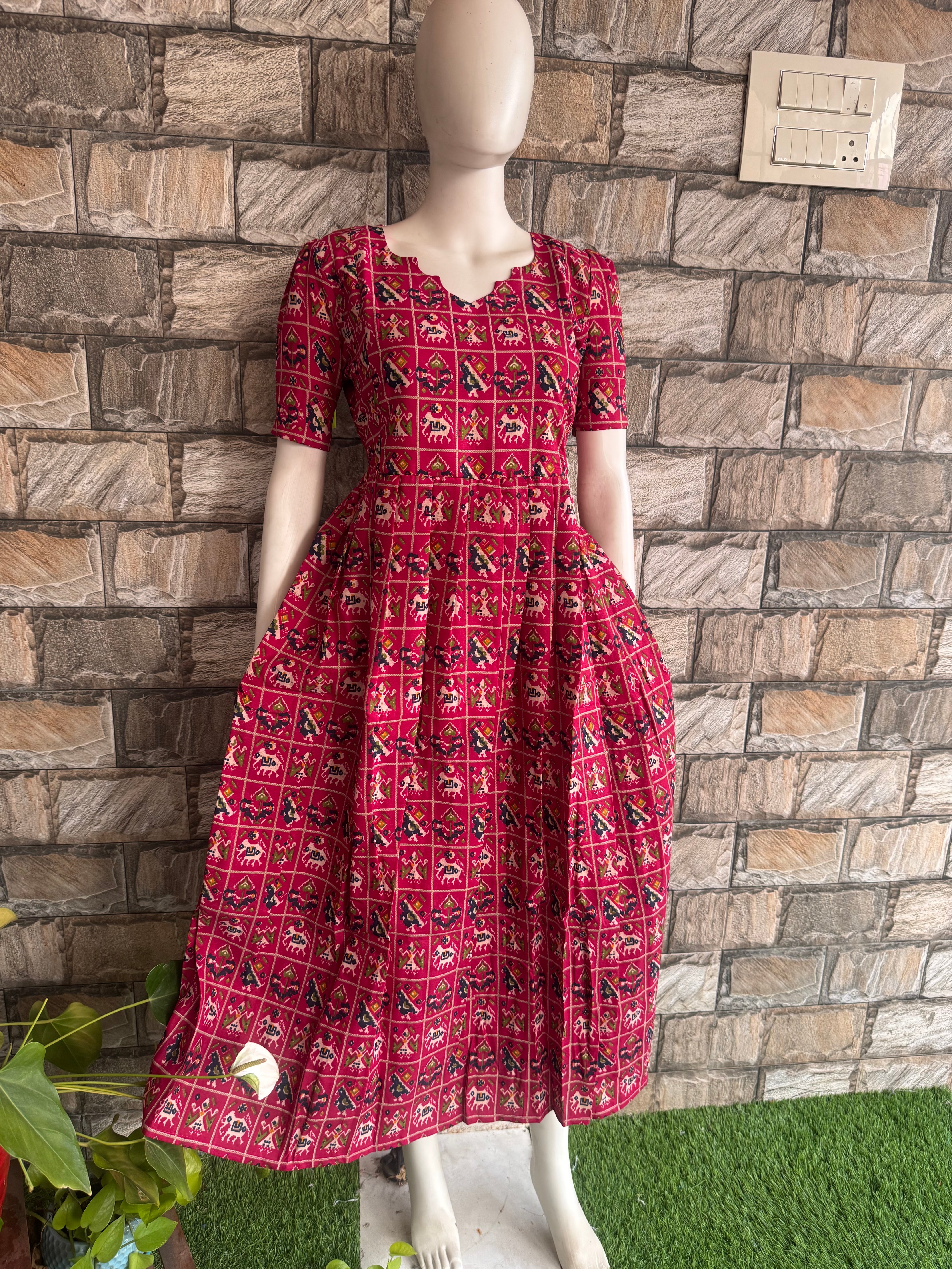Ajrak design cotton Mix Maternity maxi