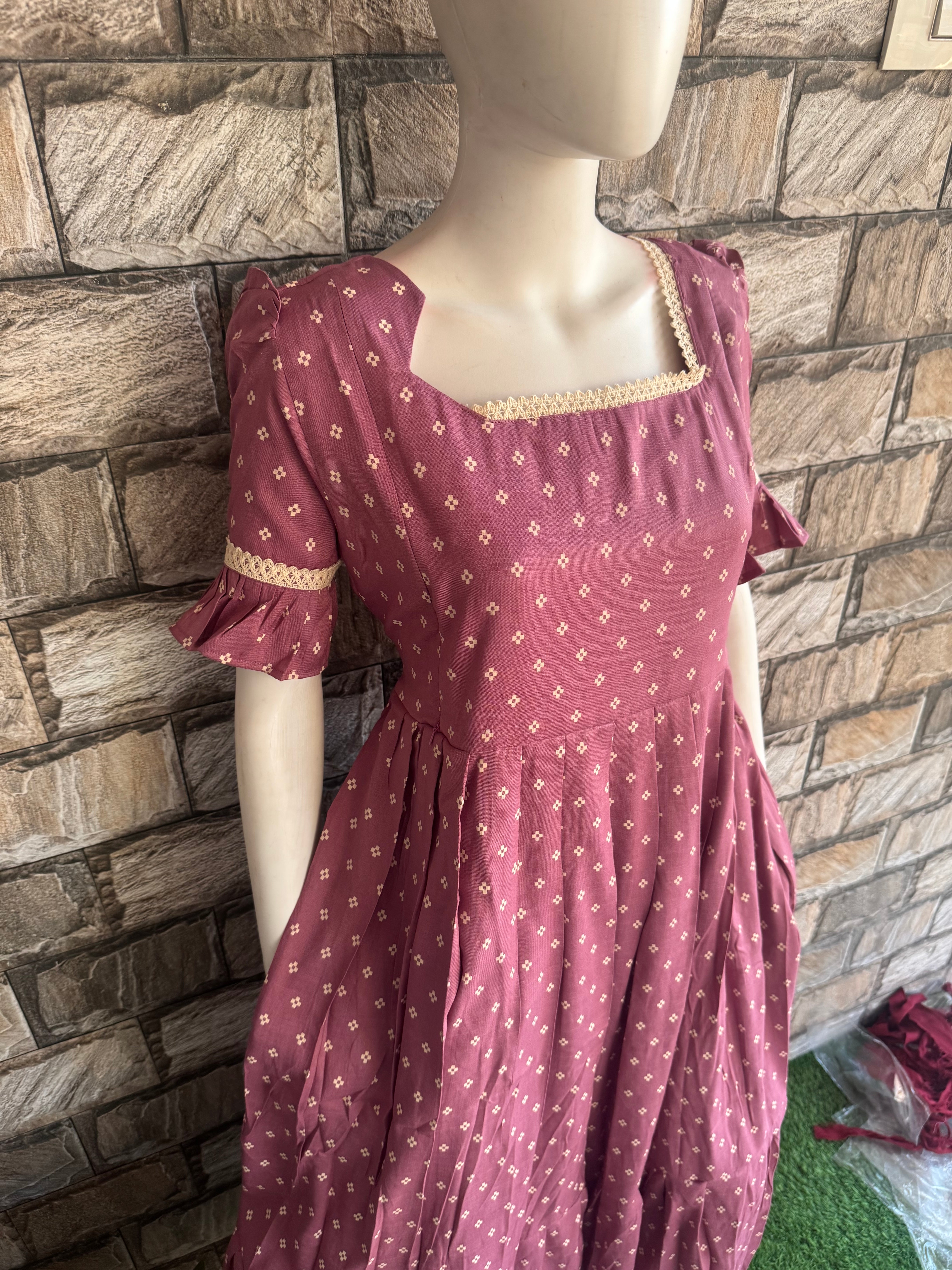 Lilac Soft mix cotton Maternity maxi