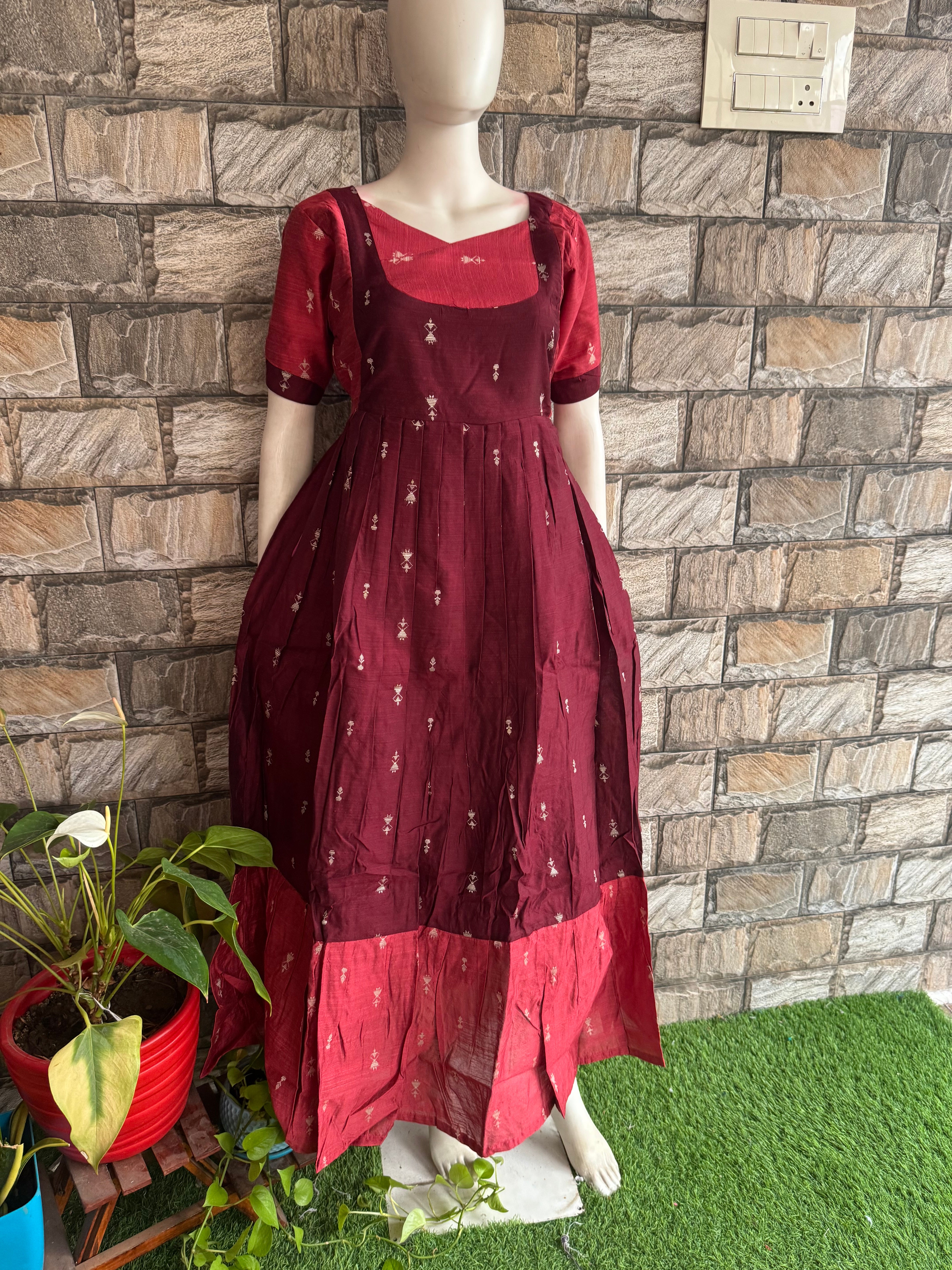 Raw silk  festive  Maternity maxi