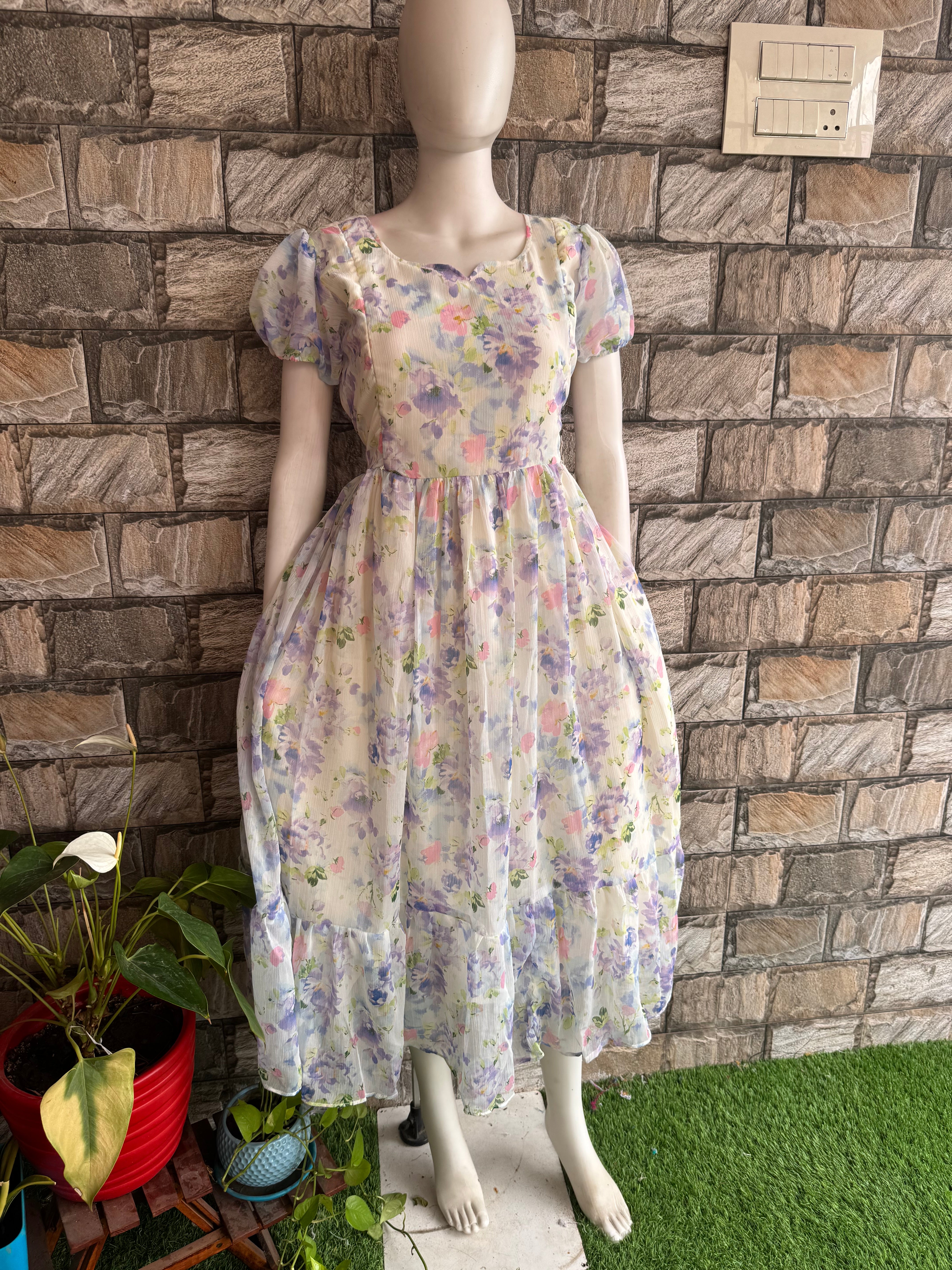 Bunch Rose Georgette Maternity maxi