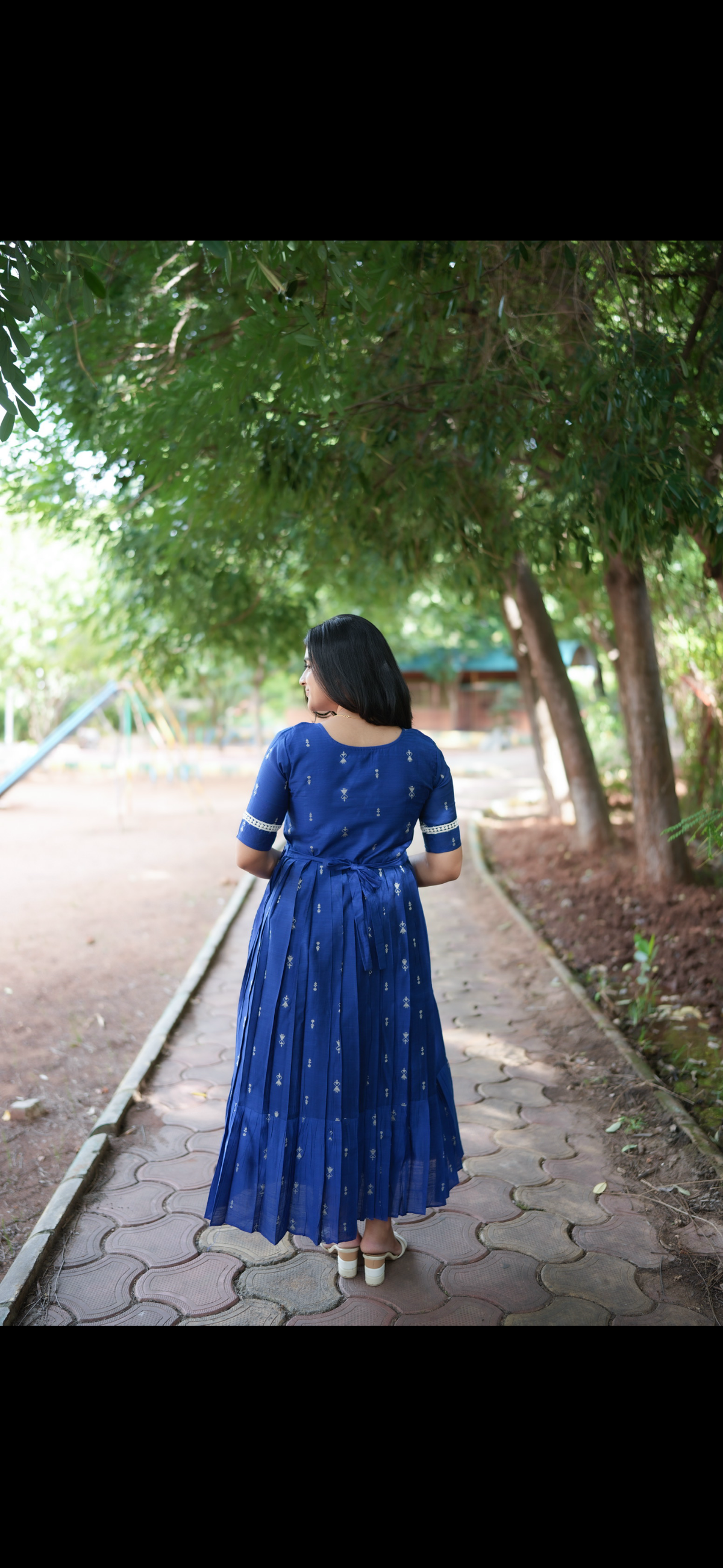 Diwali series Maternity raw silk maxi Royal Blue
