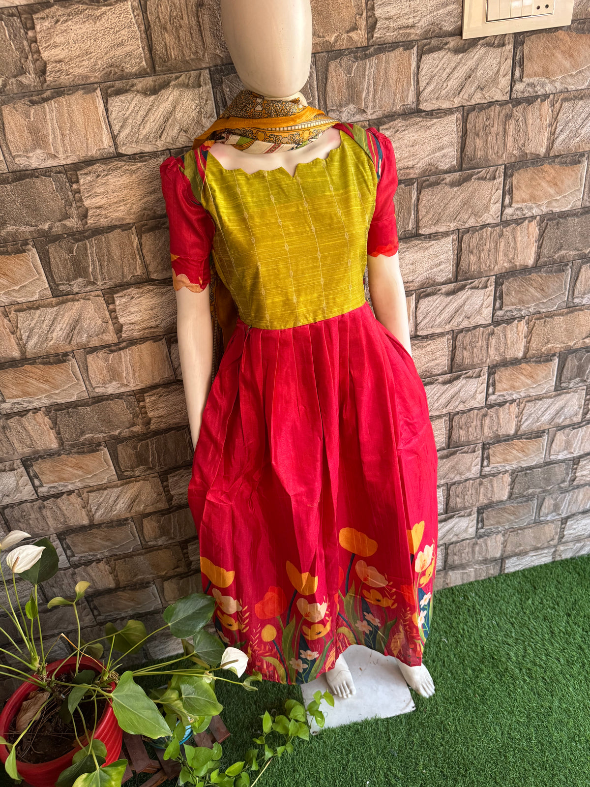 Chanderi Festive Maternity maxi