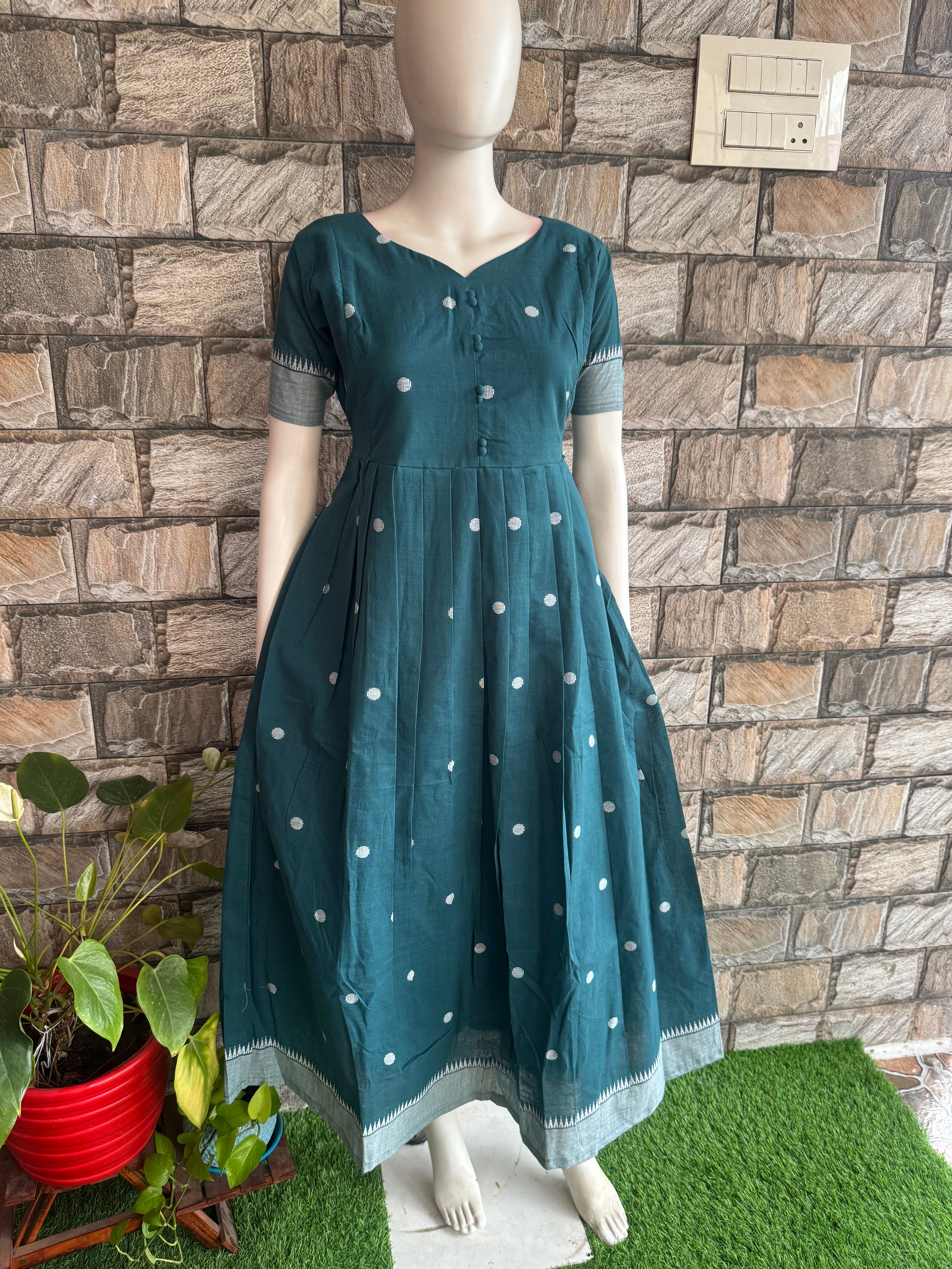 Maternity maxi Handloom cotton Best price Rama Green
