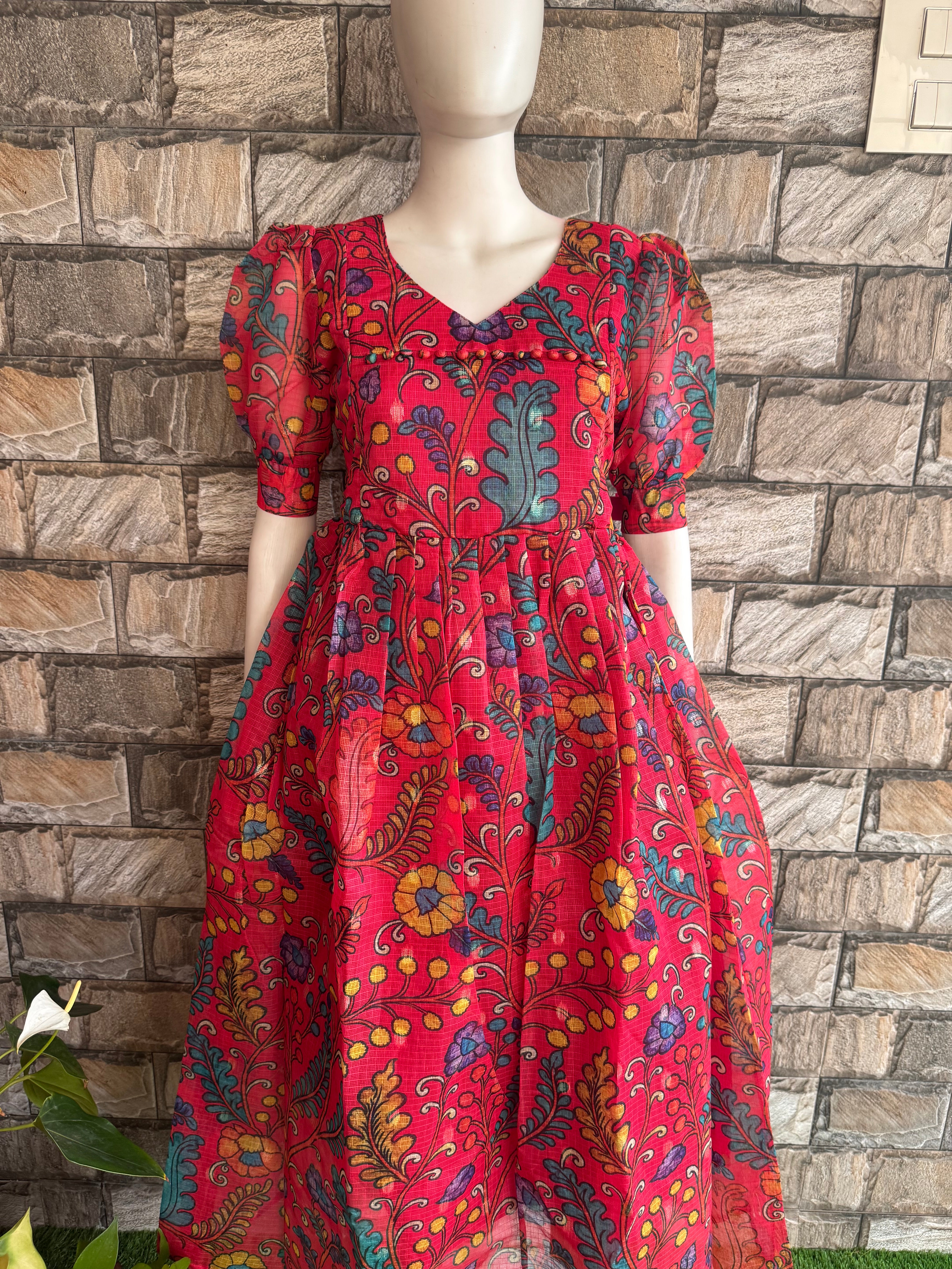 Kota Soft fabric Maternity maxi Reddish Peach