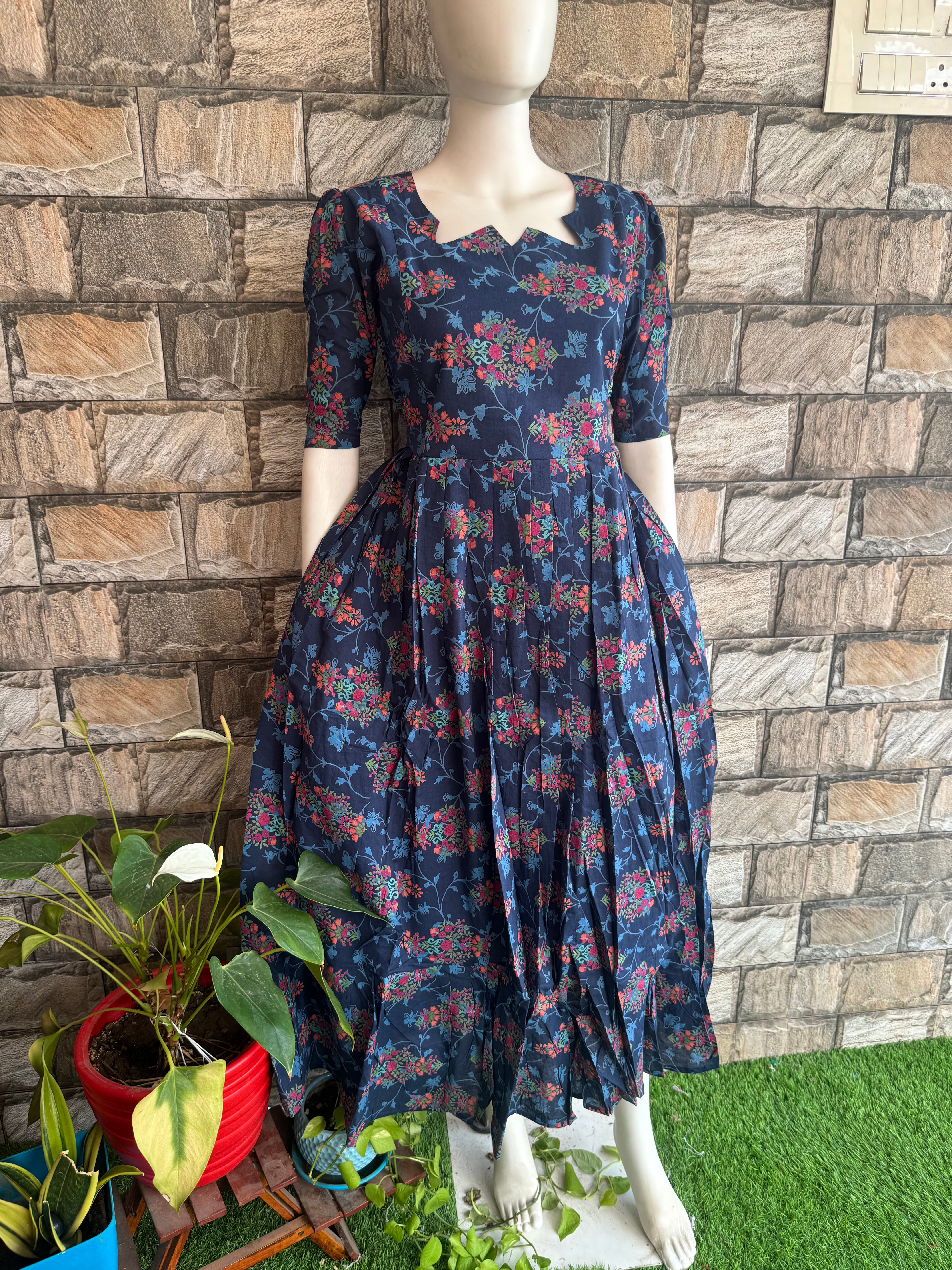 Bluey floral shade   soft cotton Maternity maxi