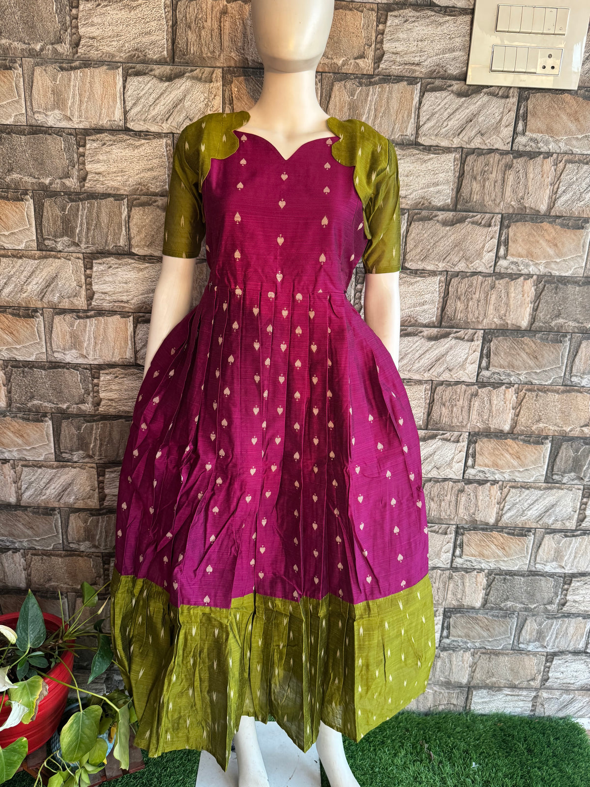 Diwali series Maternity raw silk maxi- without Dupatta