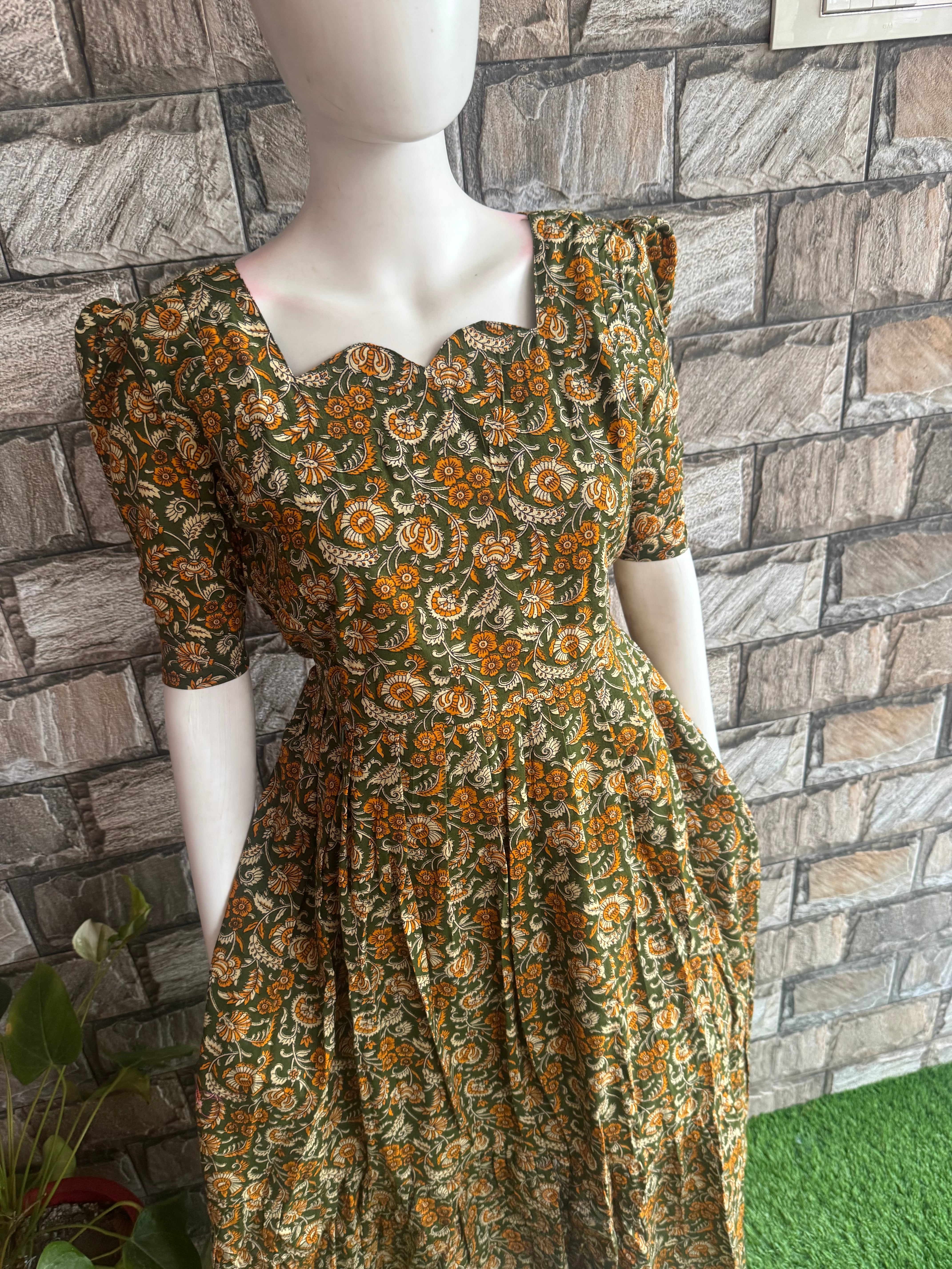 Budget  soft cotton Maternity maxi Dark Green