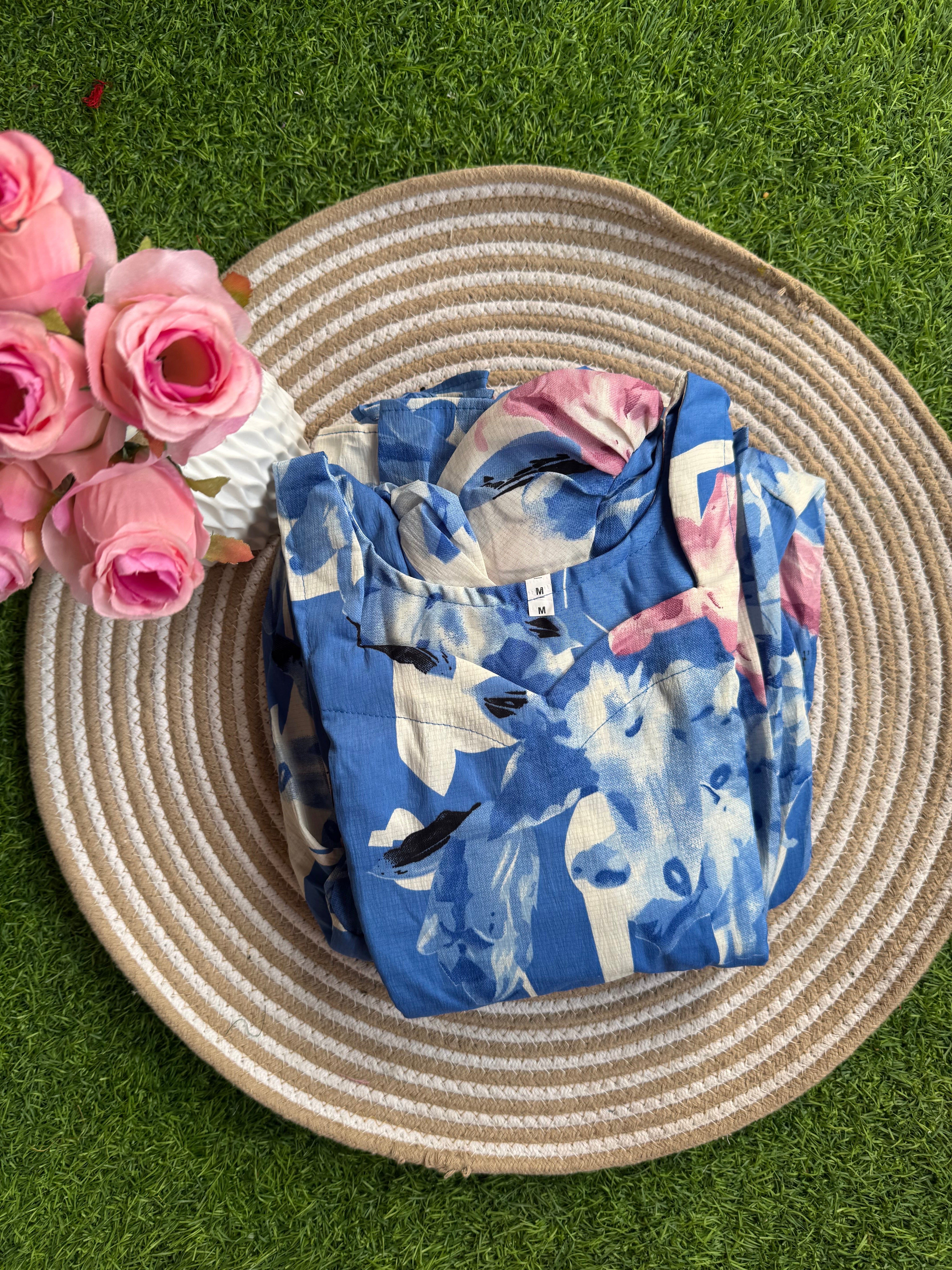 Ujala blue delta maternity maxi