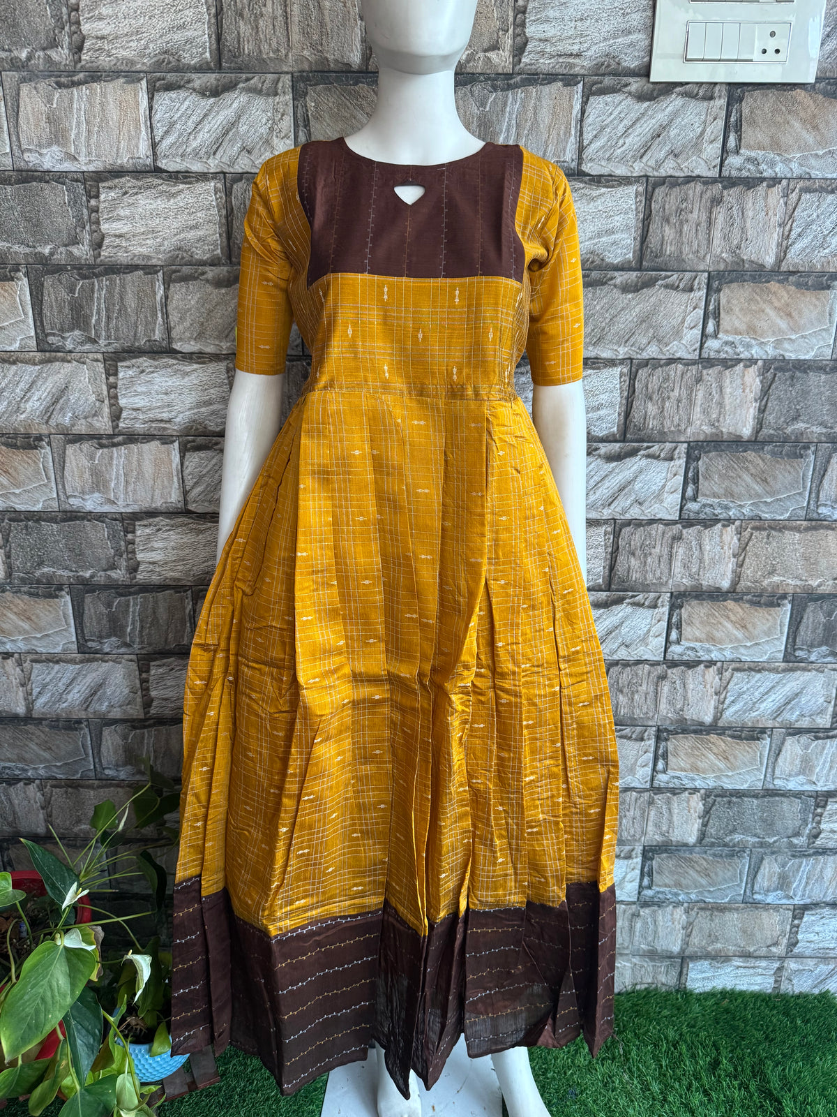 Diwali series Maternity raw silk maxi Choco